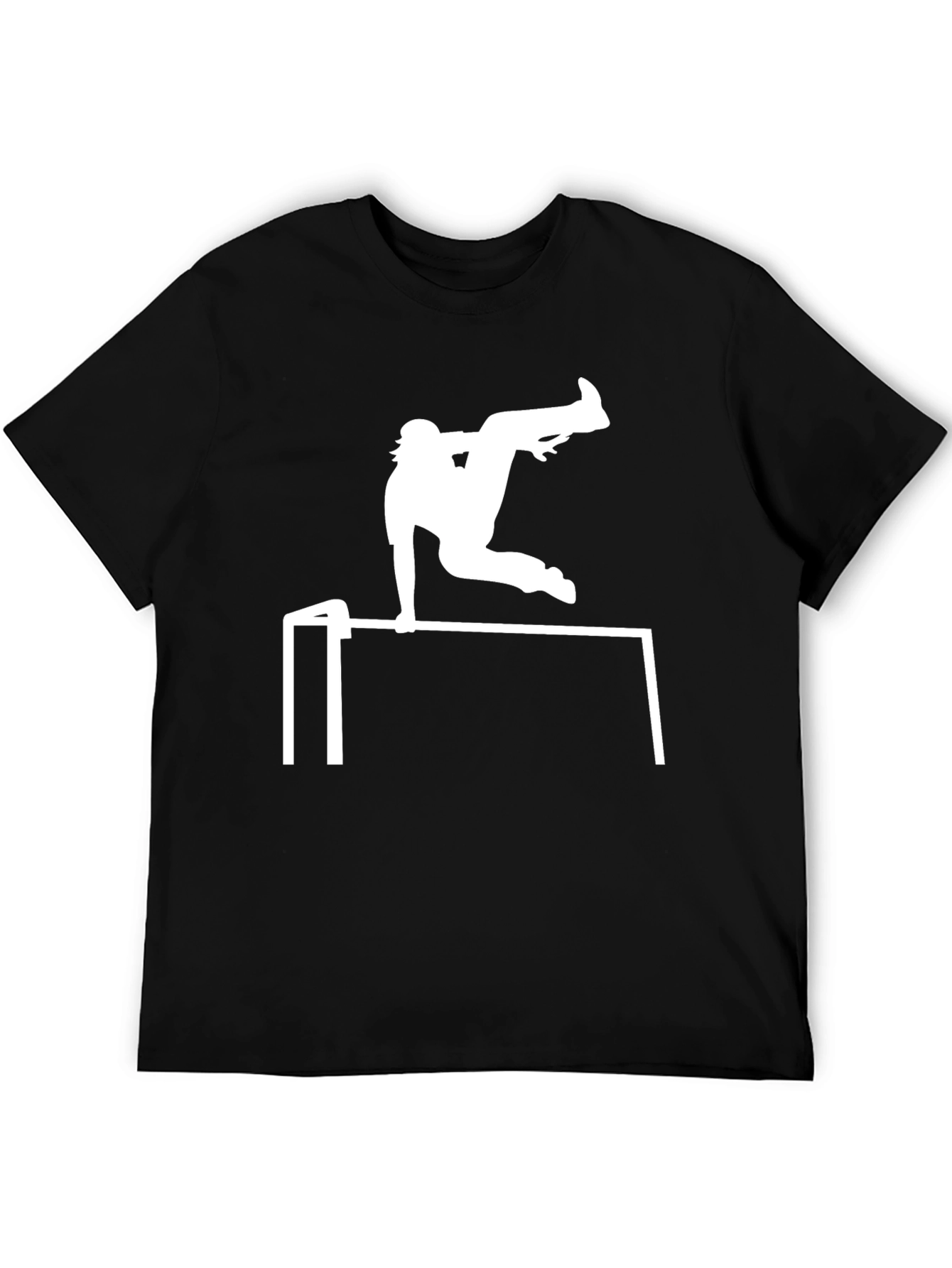 Parkour T-Shirt: Black Tee with White Graphic