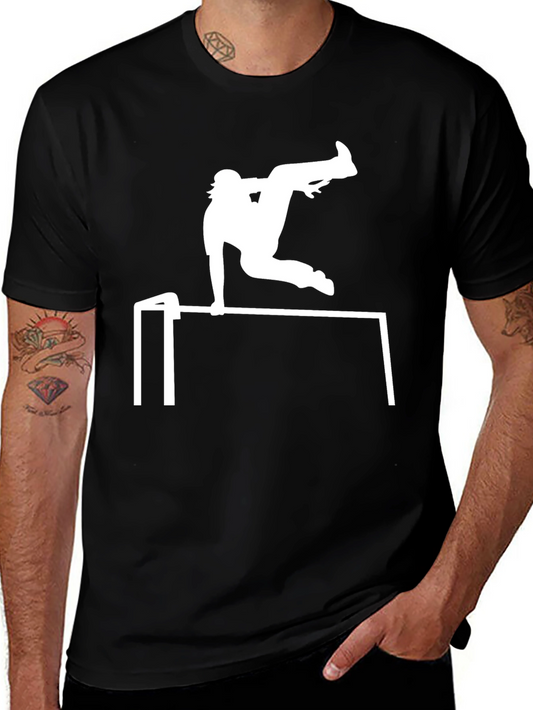 Parkour T-Shirt: Black Tee with White Graphic