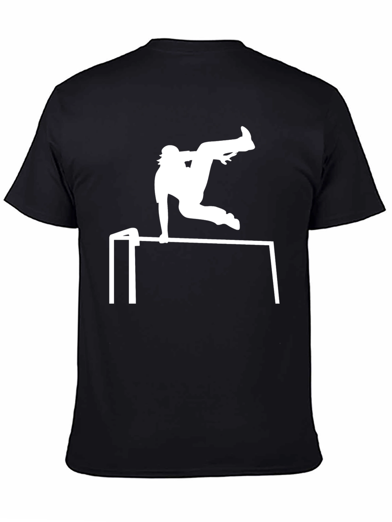 Parkour T-Shirt: Black Tee with White Graphic