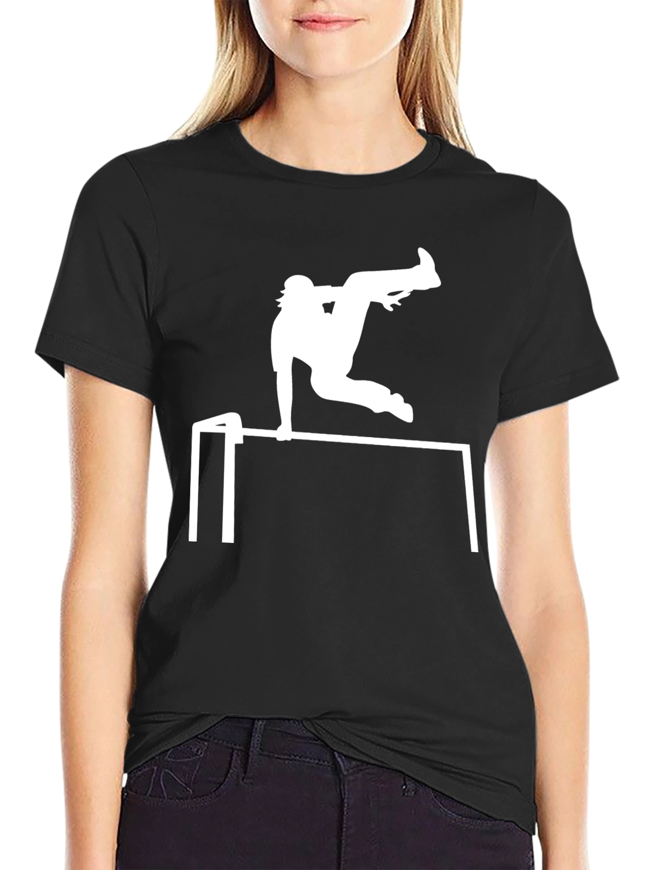 Parkour T-Shirt: Black Tee with White Graphic