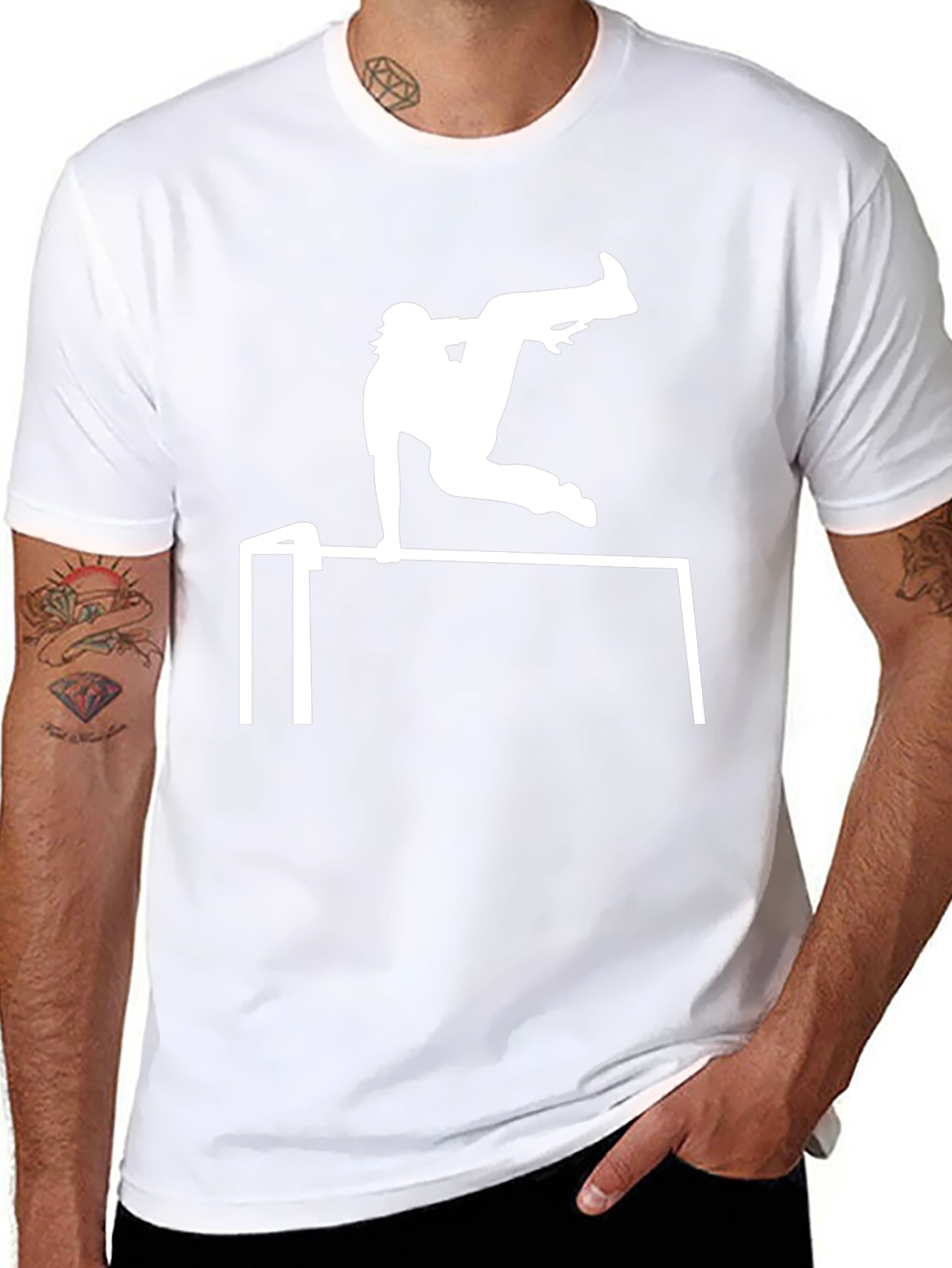 Parkour T-Shirt: Black Tee with White Graphic