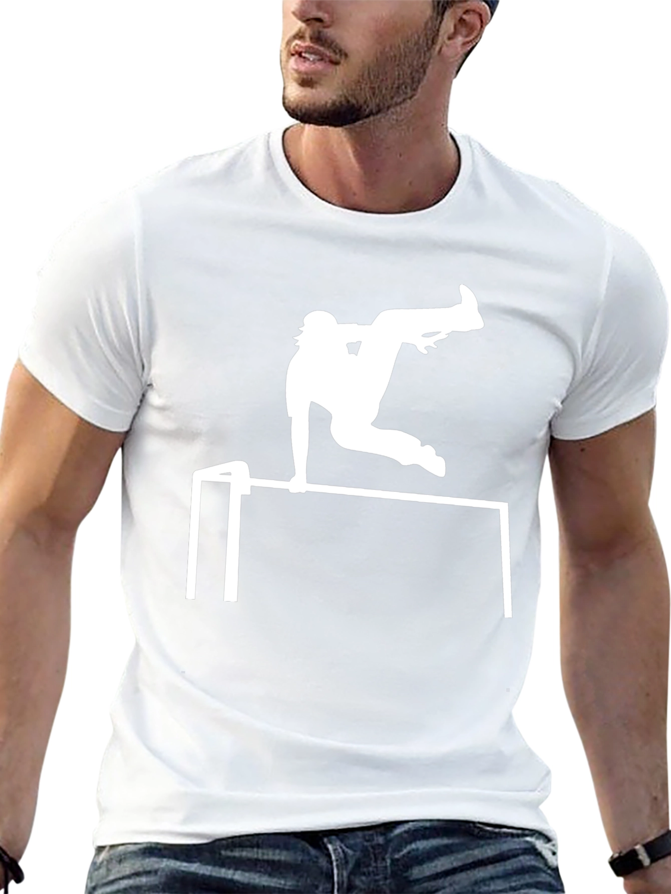 Parkour T-Shirt: Black Tee with White Graphic