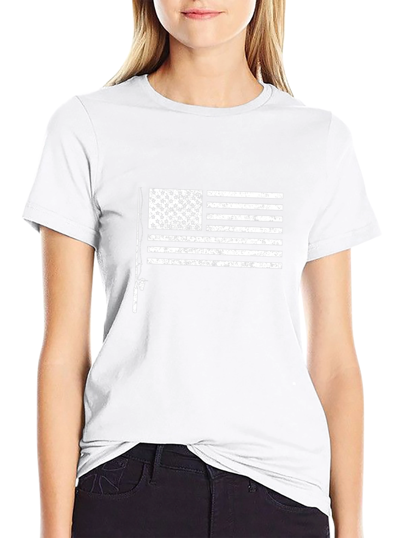 Fishing Flag Graphic T-Shirt - USA Pride