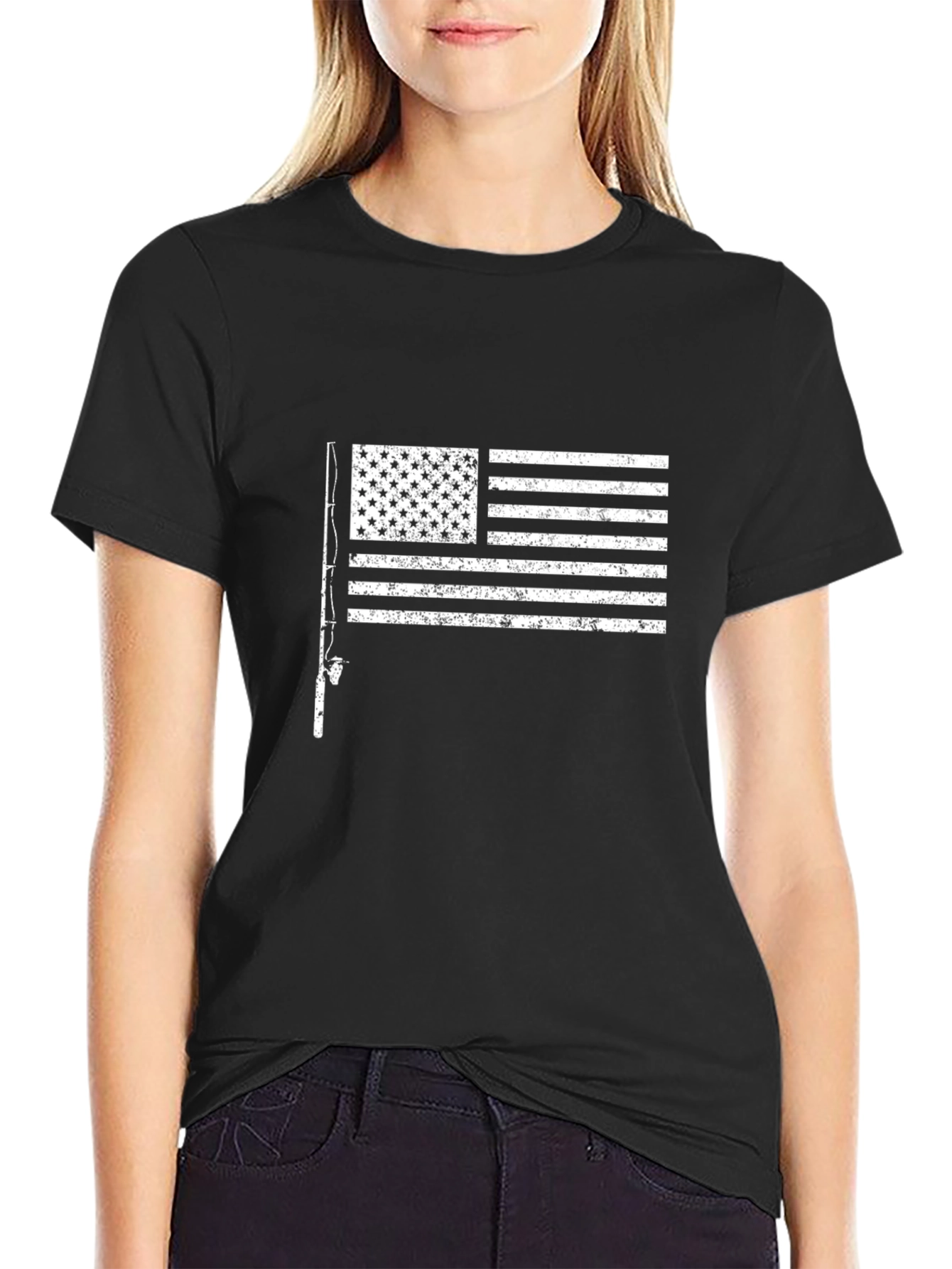 Fishing Flag Graphic T-Shirt - USA Pride