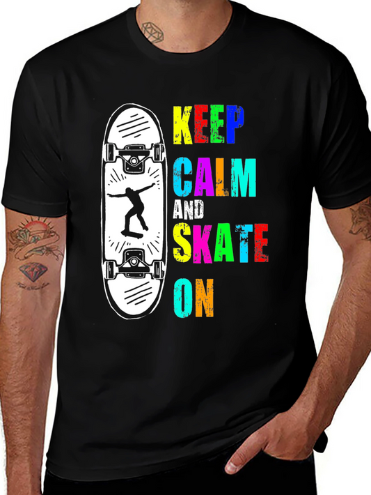 Keep Calm and Skate On Graphic Tee