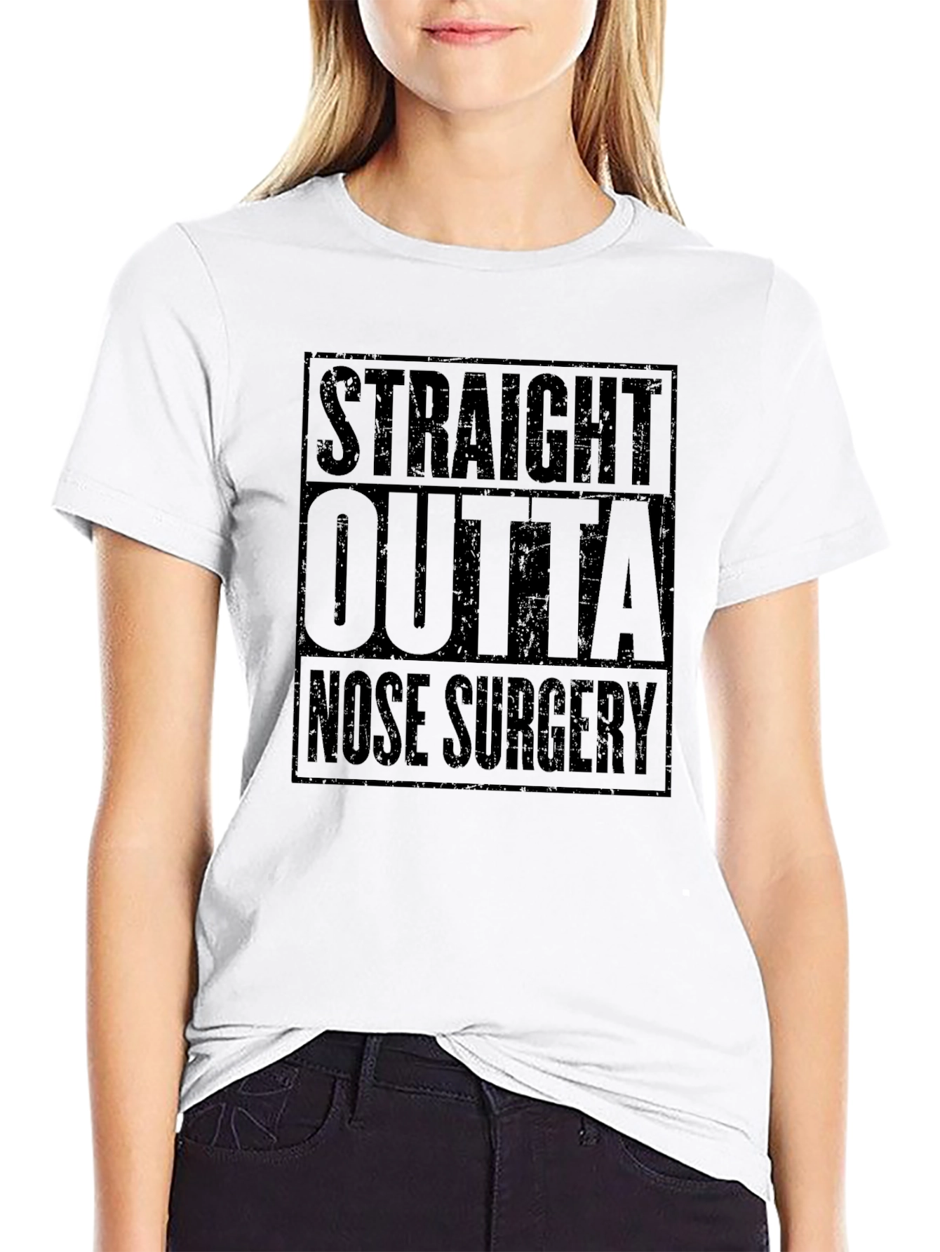 Straight Outta Nose Surgery T-Shirt - Funny Recovery Tee