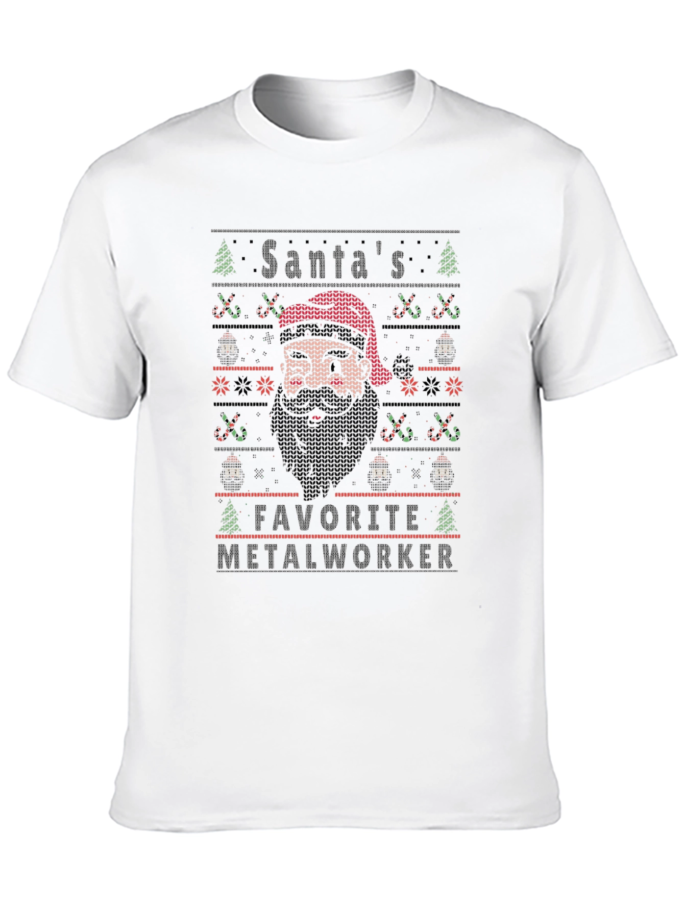 Santas Favorite Metalworker Ugly Christmas T-Shirt