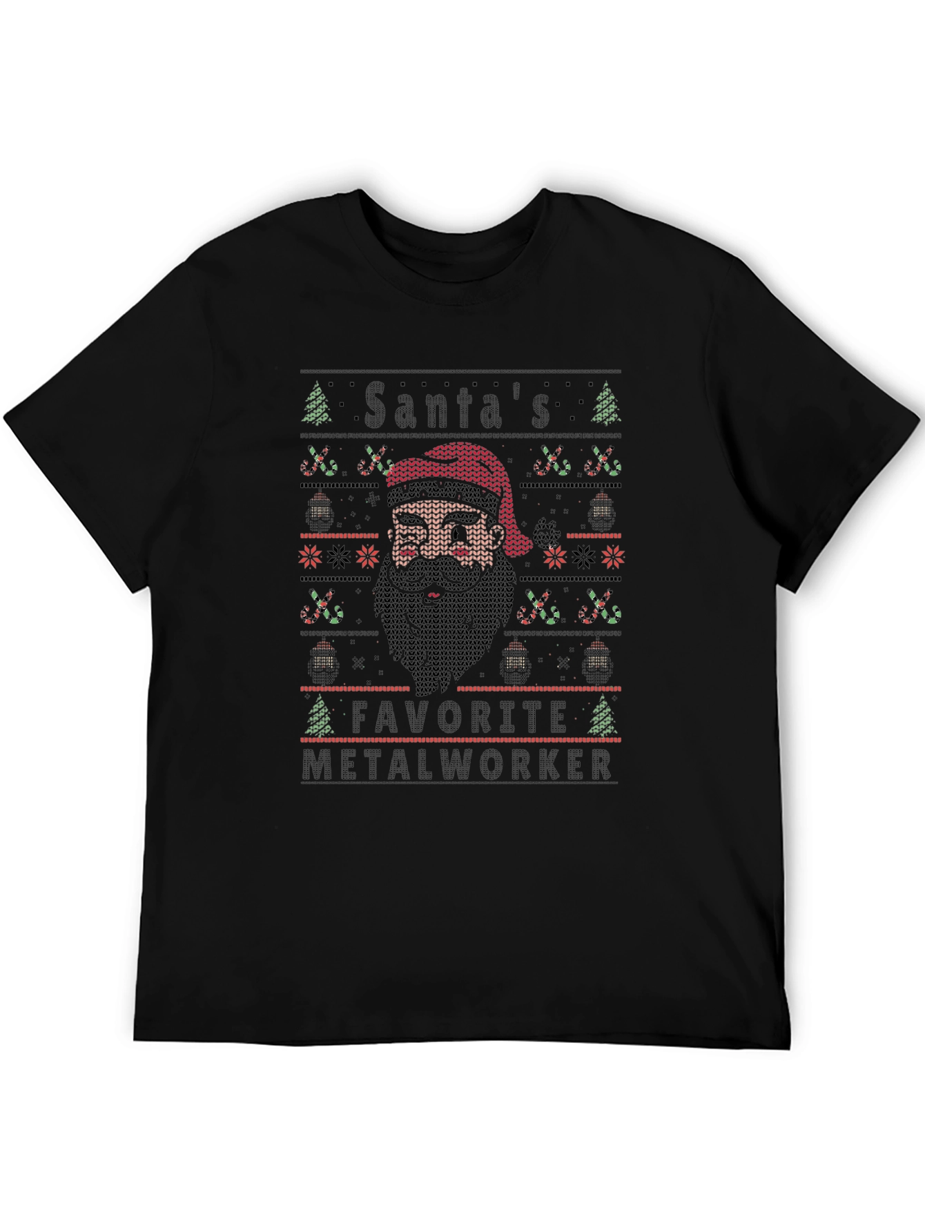 Santas Favorite Metalworker Ugly Christmas T-Shirt