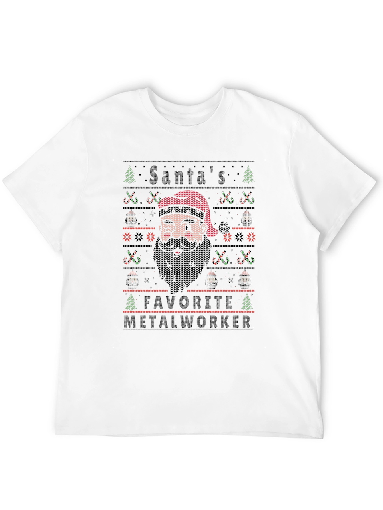 Santas Favorite Metalworker Ugly Christmas T-Shirt