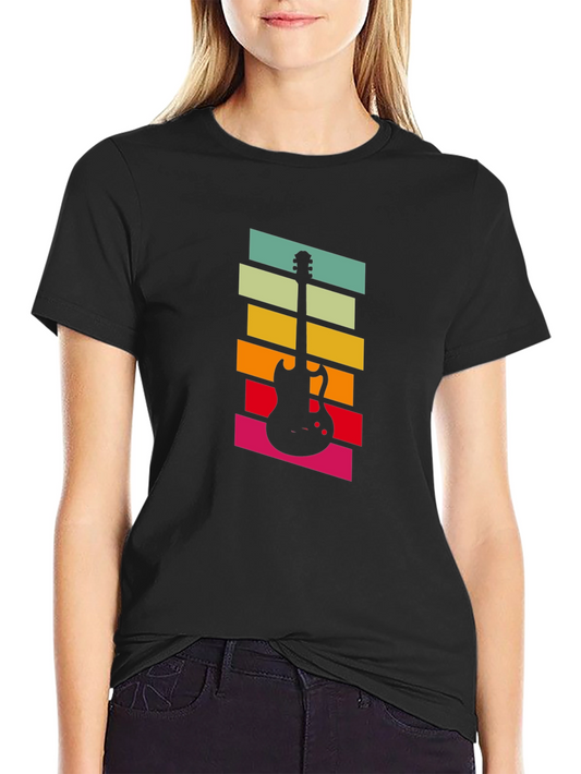Retro Guitar T-Shirt - Vintage Music Lover Tee
