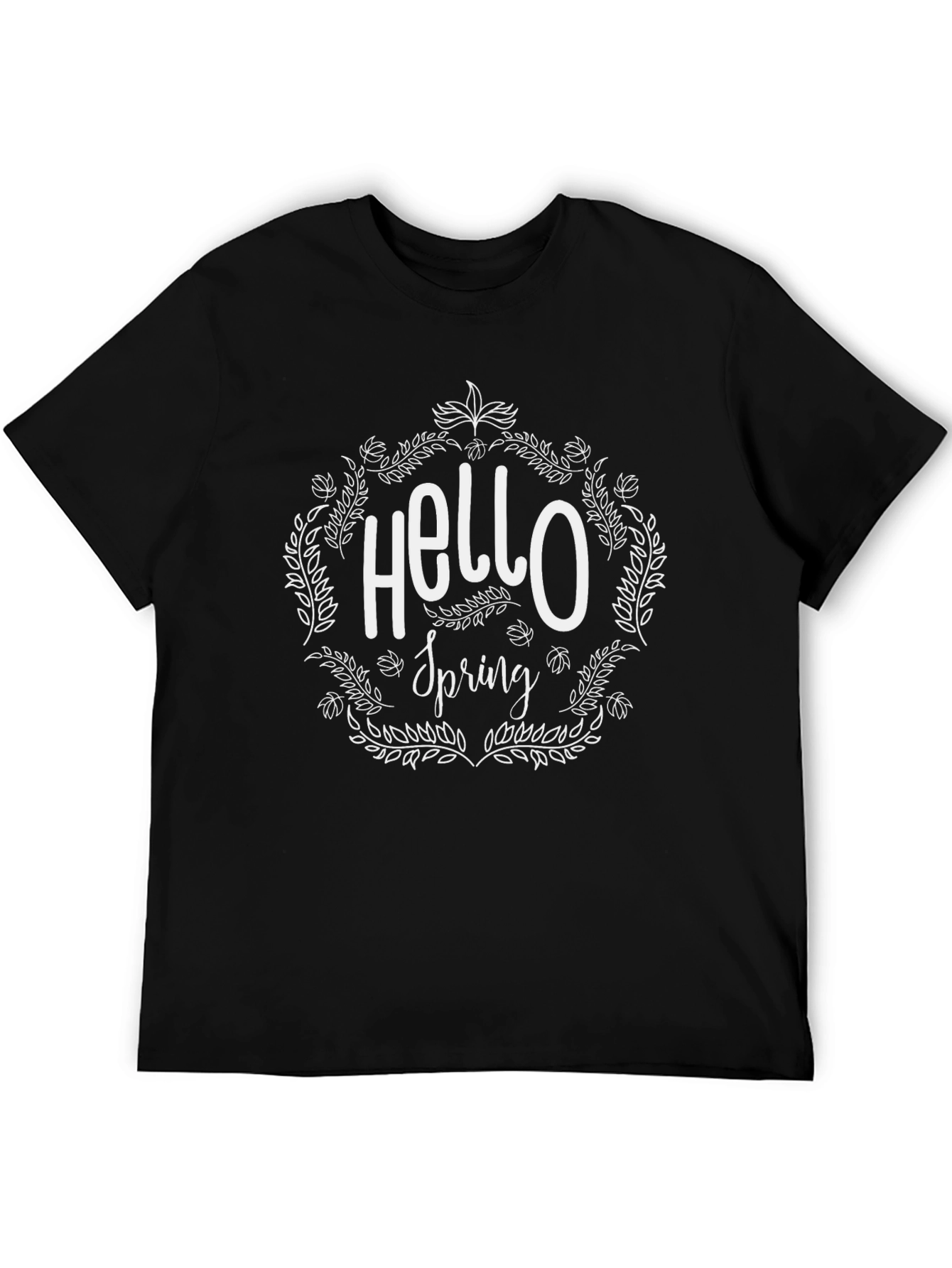 Hello Spring Graphic T-Shirt - Black