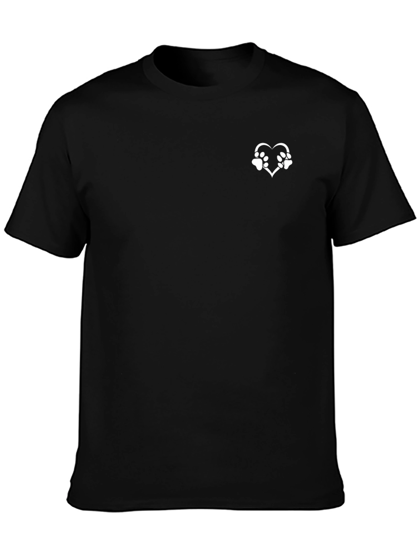 Heart Paw Print Tee - Classic Black T-Shirt