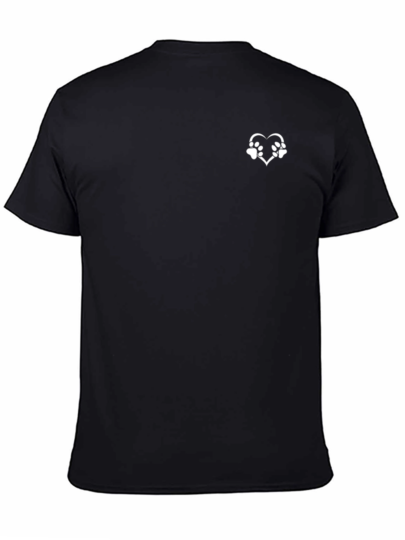 Heart Paw Print Tee - Classic Black T-Shirt