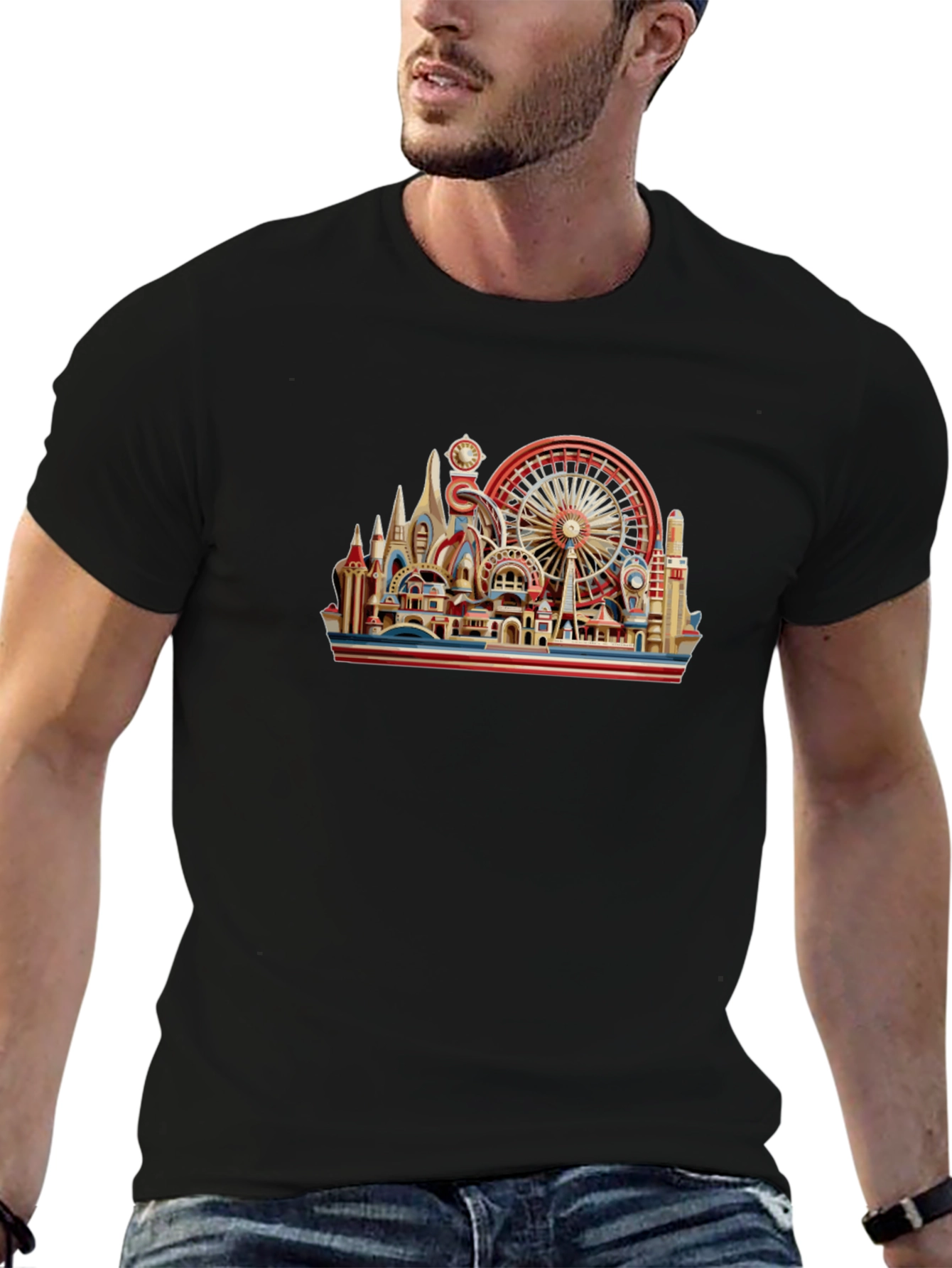 Architectural Landmark Graphic Black T-Shirt