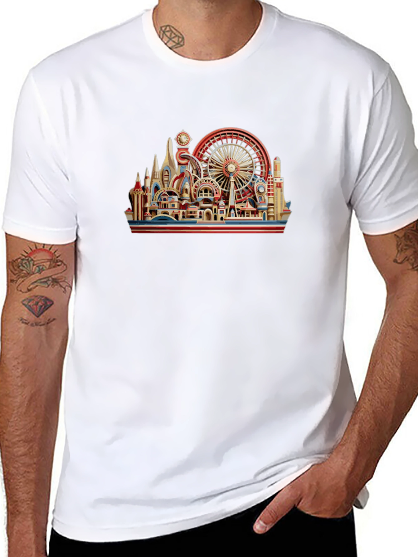 Architectural Landmark Graphic Black T-Shirt