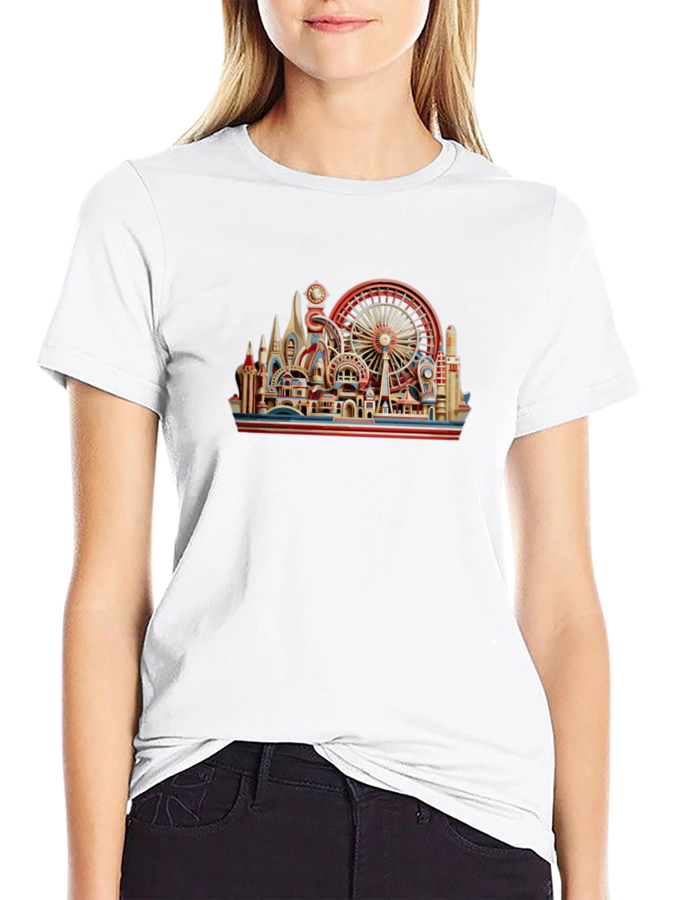 Architectural Landmark Graphic Black T-Shirt