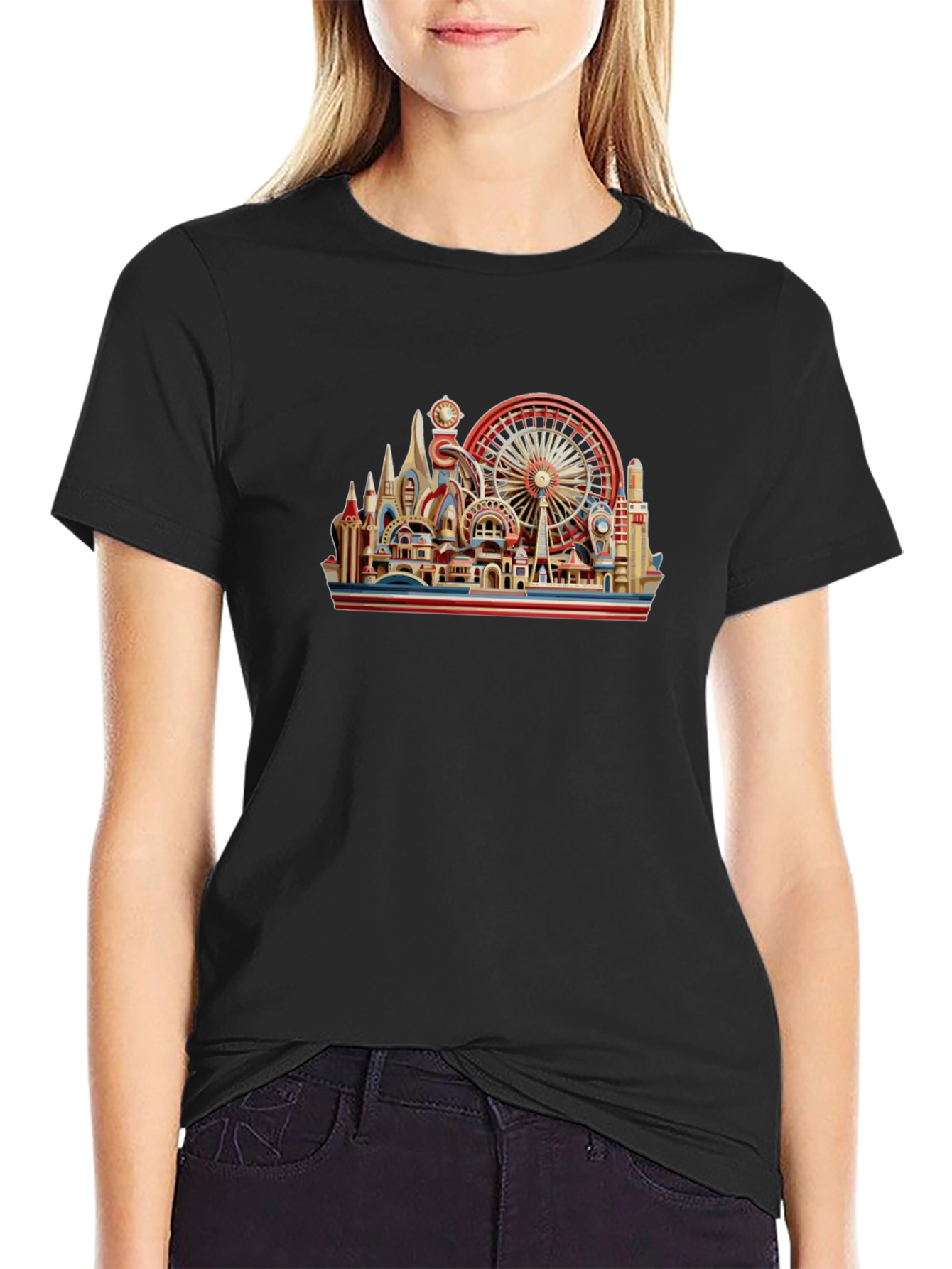 Architectural Landmark Graphic Black T-Shirt