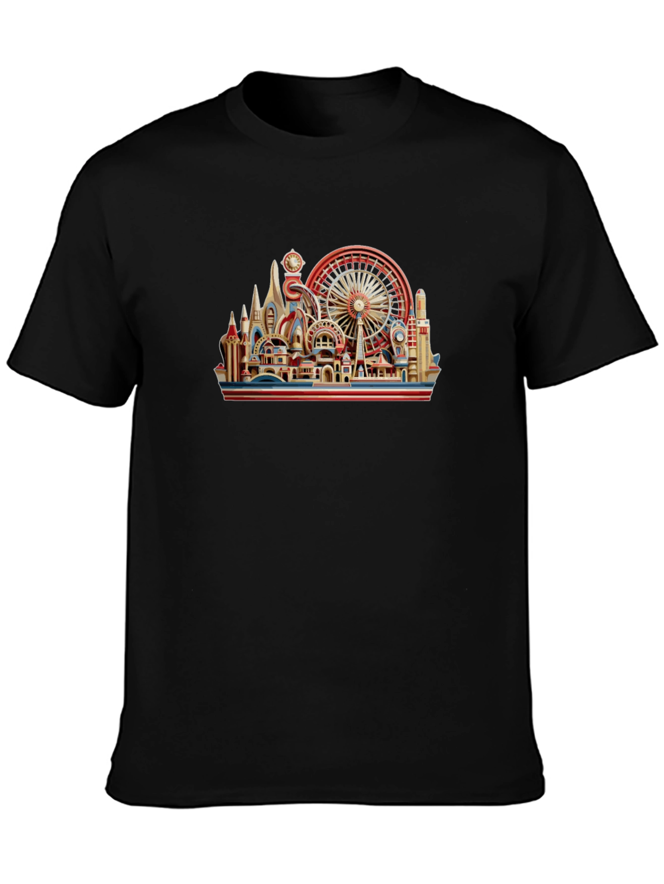 Architectural Landmark Graphic Black T-Shirt