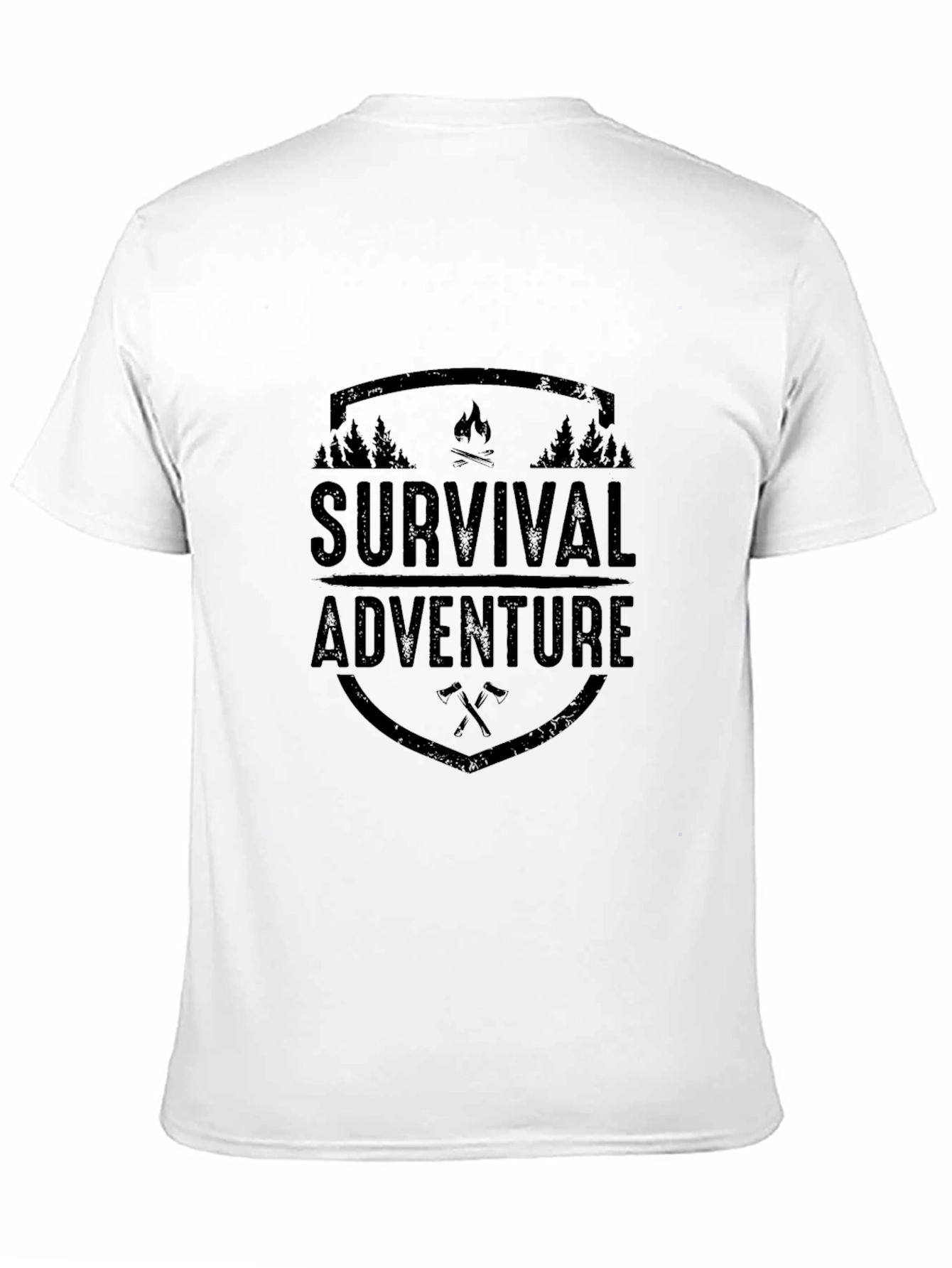 Survival Adventure Black Graphic T-Shirt