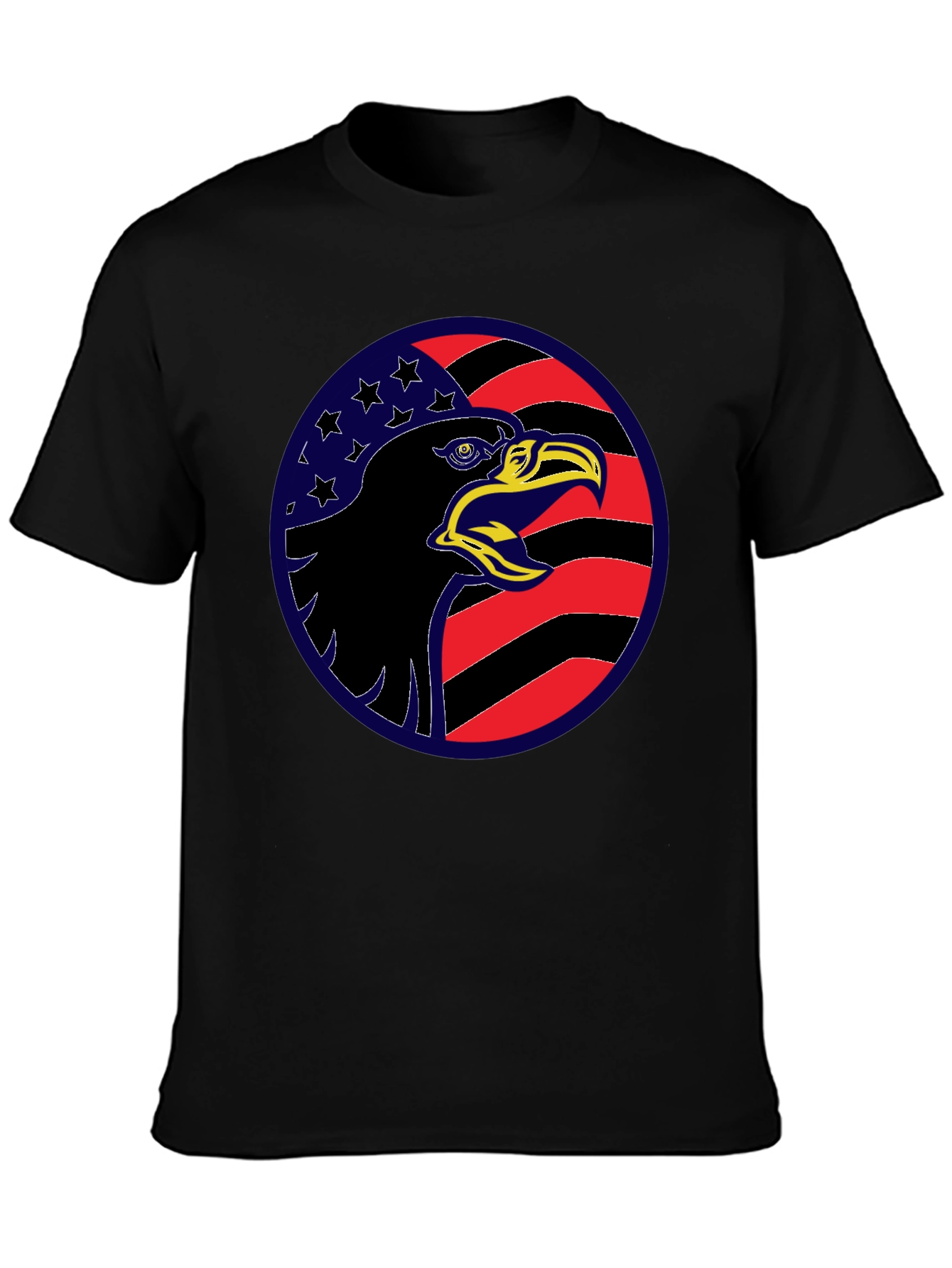 Eagle USA Flag Graphic Black T-Shirt