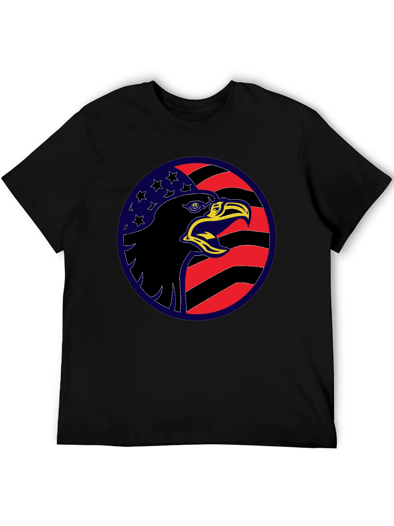Eagle USA Flag Graphic Black T-Shirt