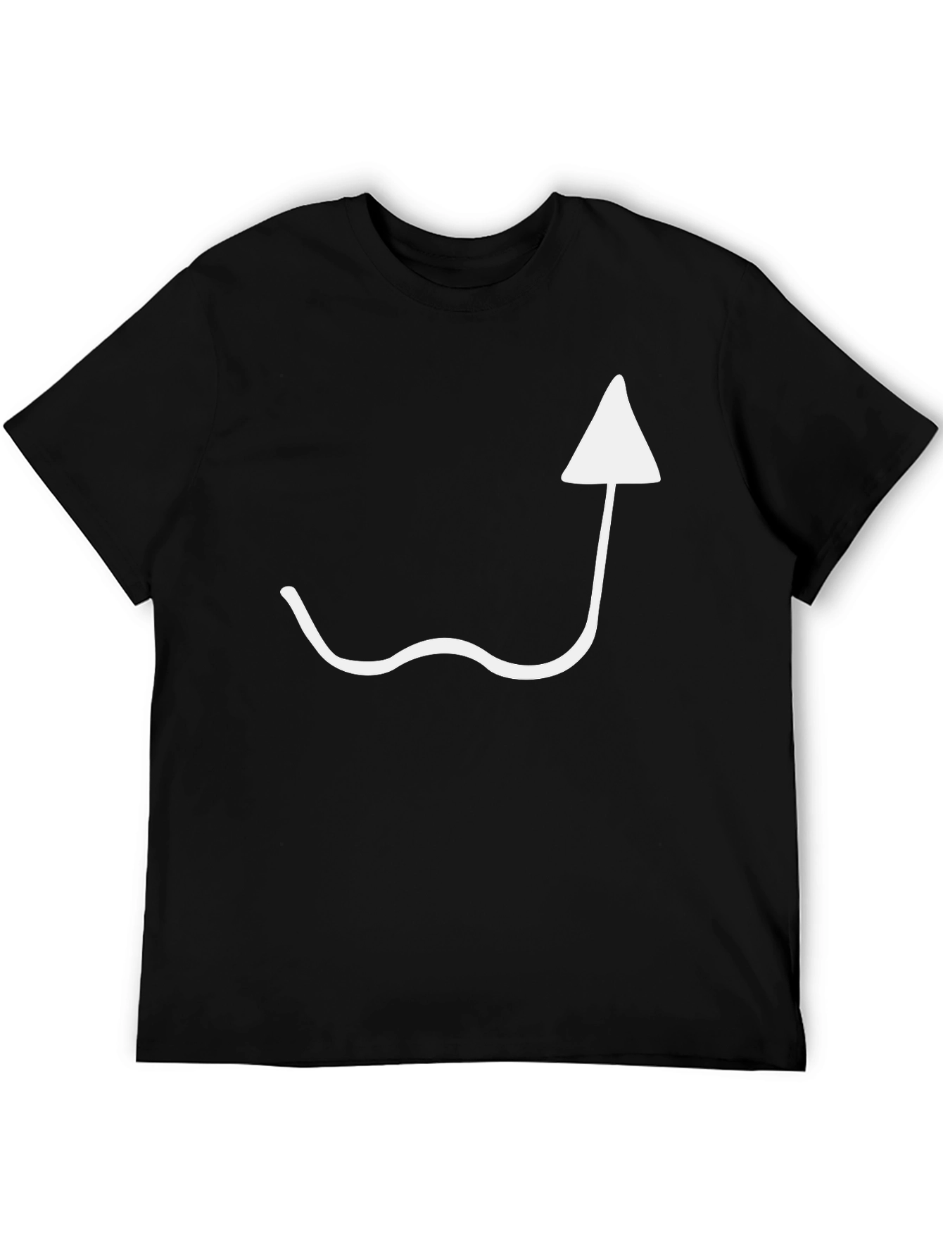 Black T-Shirt with White Arrow Design