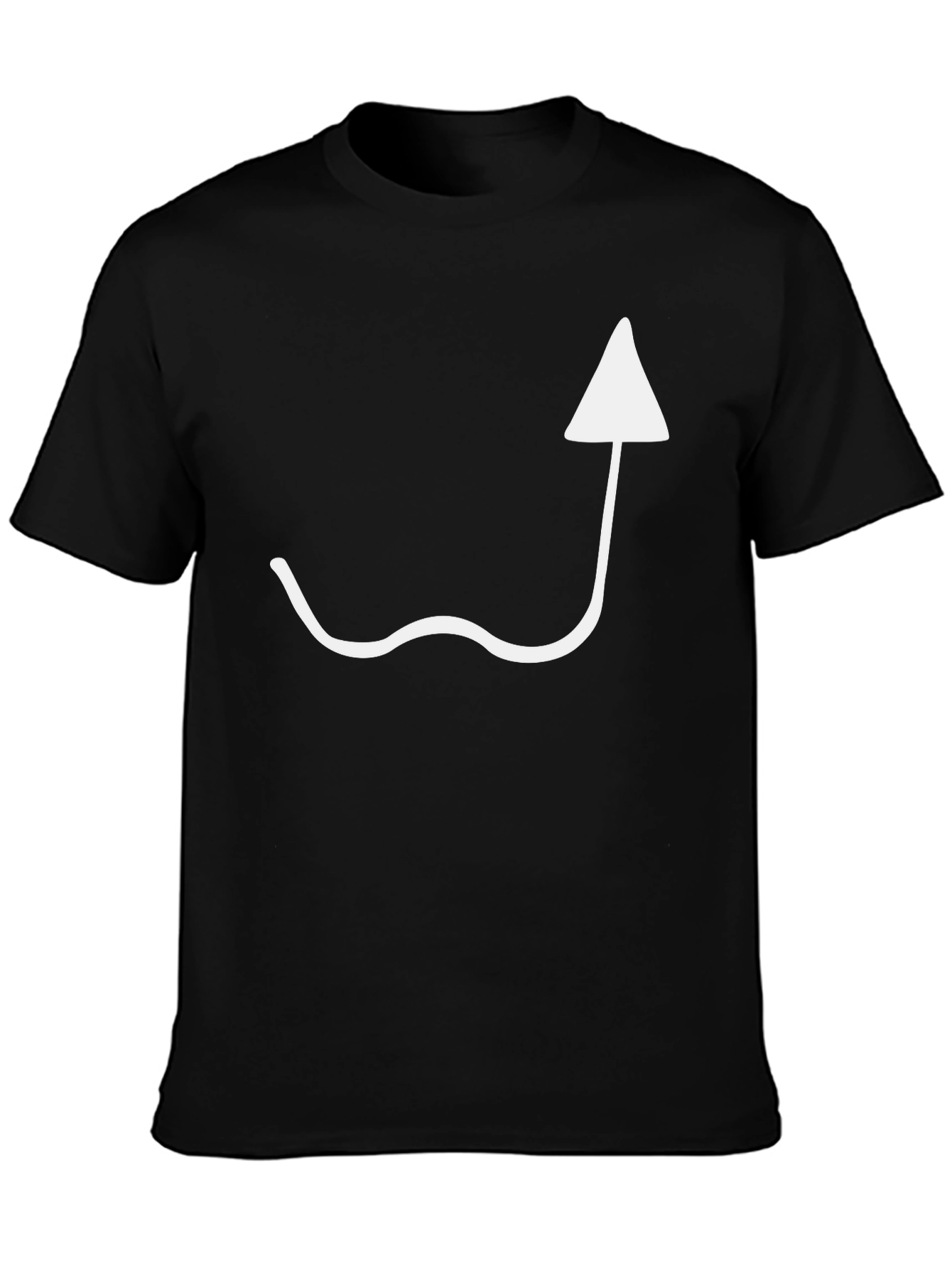 Black T-Shirt with White Arrow Design