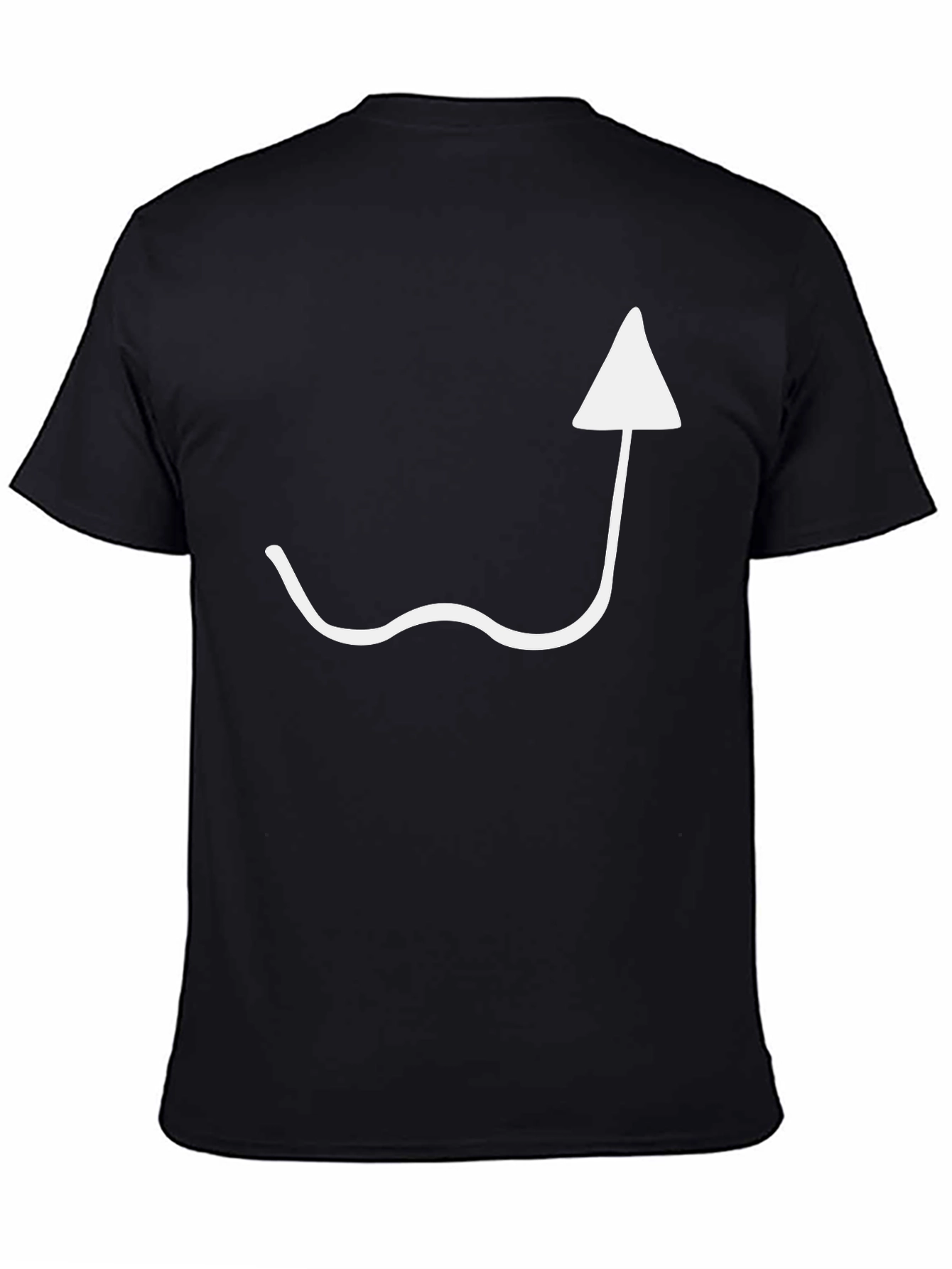 Black T-Shirt with White Arrow Design