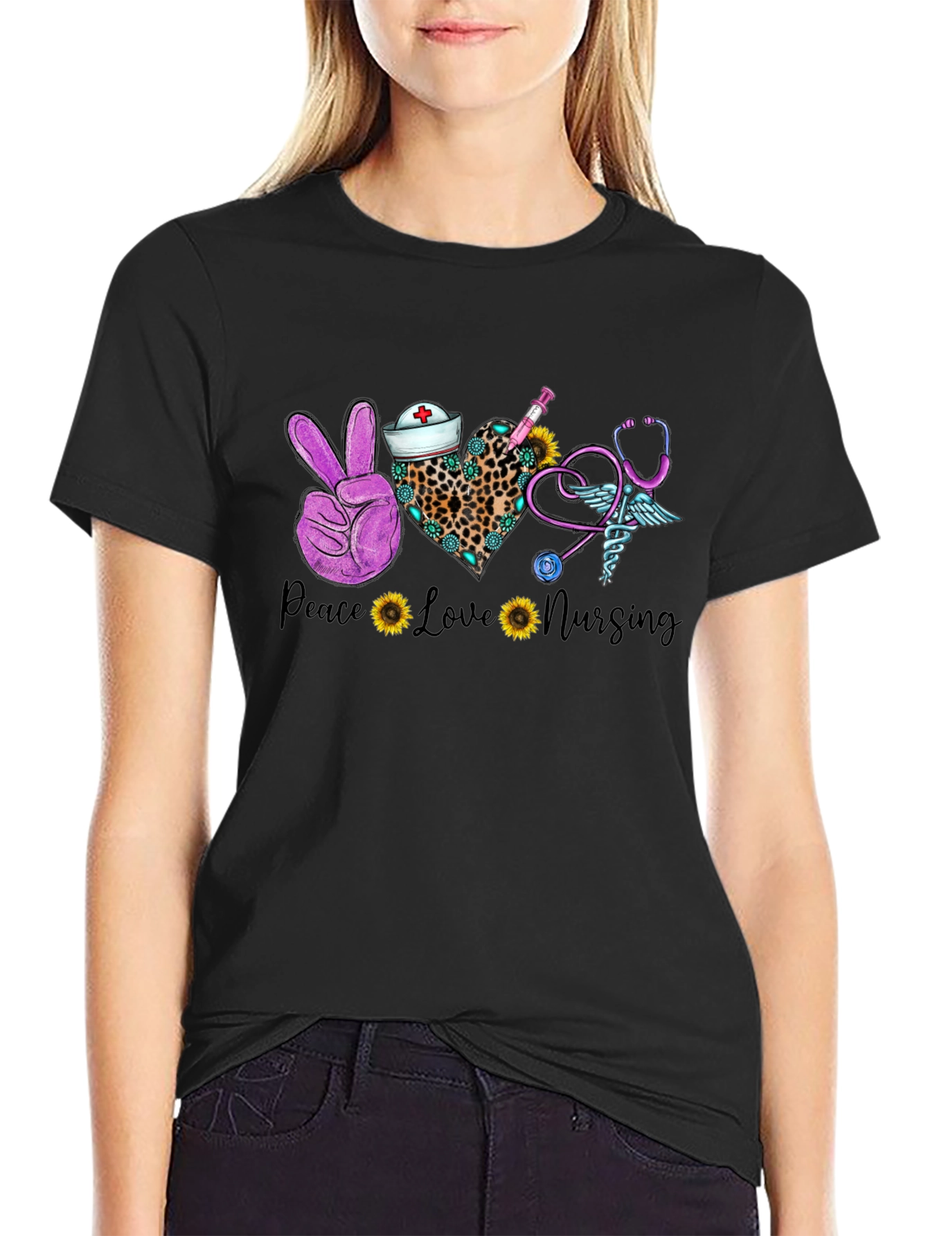 Peace Love Nursing T-Shirt - Nurse Appreciation Tee