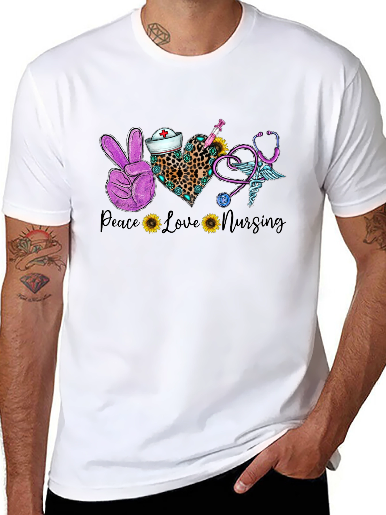 Peace Love Nursing T-Shirt - Nurse Appreciation Tee