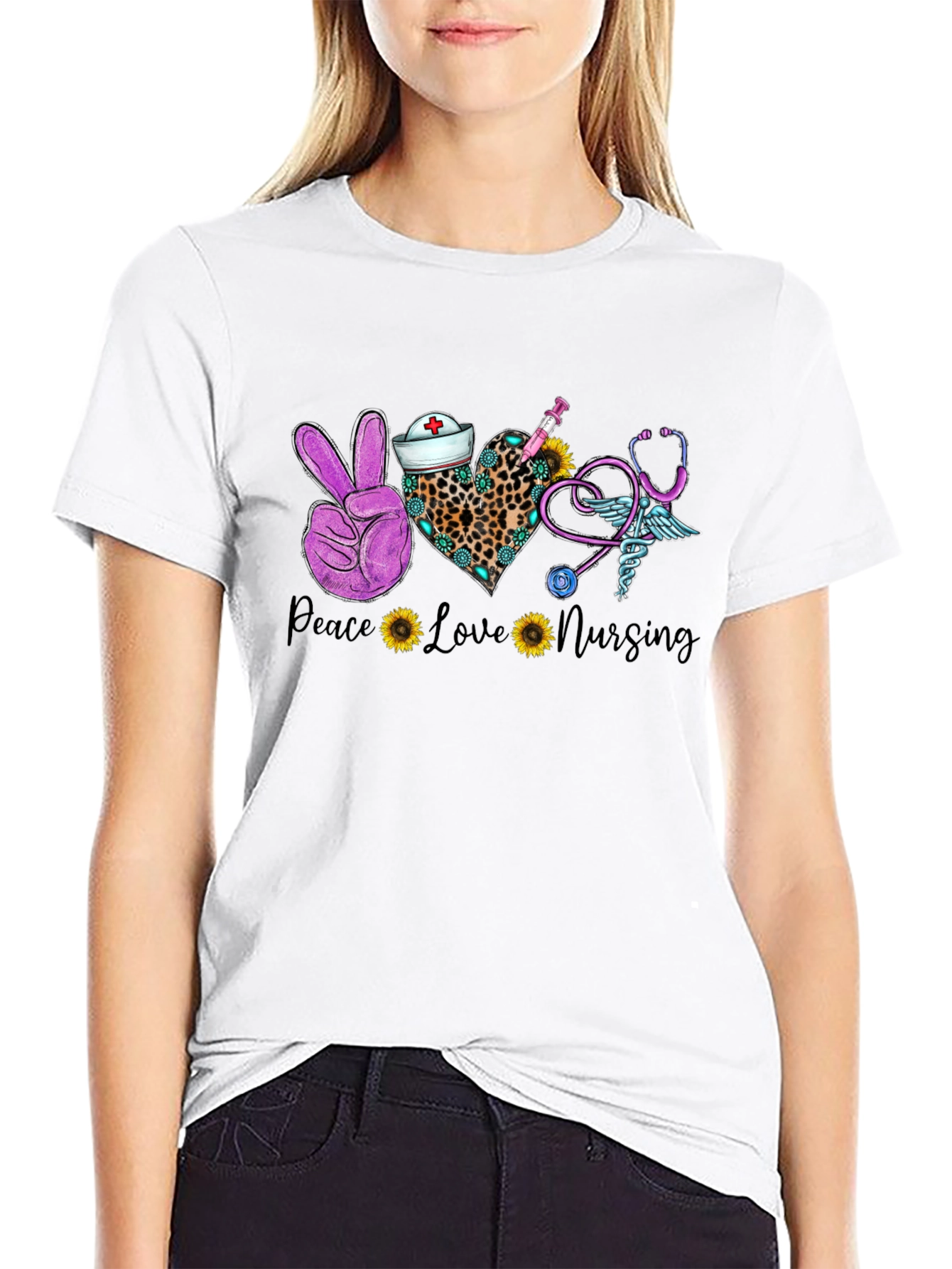 Peace Love Nursing T-Shirt - Nurse Appreciation Tee