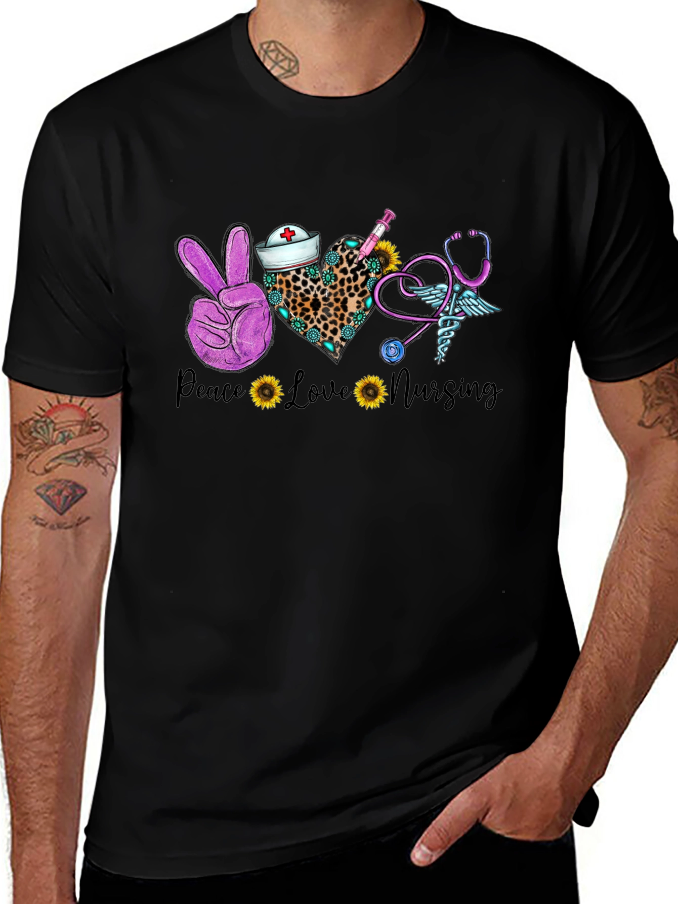 Peace Love Nursing T-Shirt - Nurse Appreciation Tee