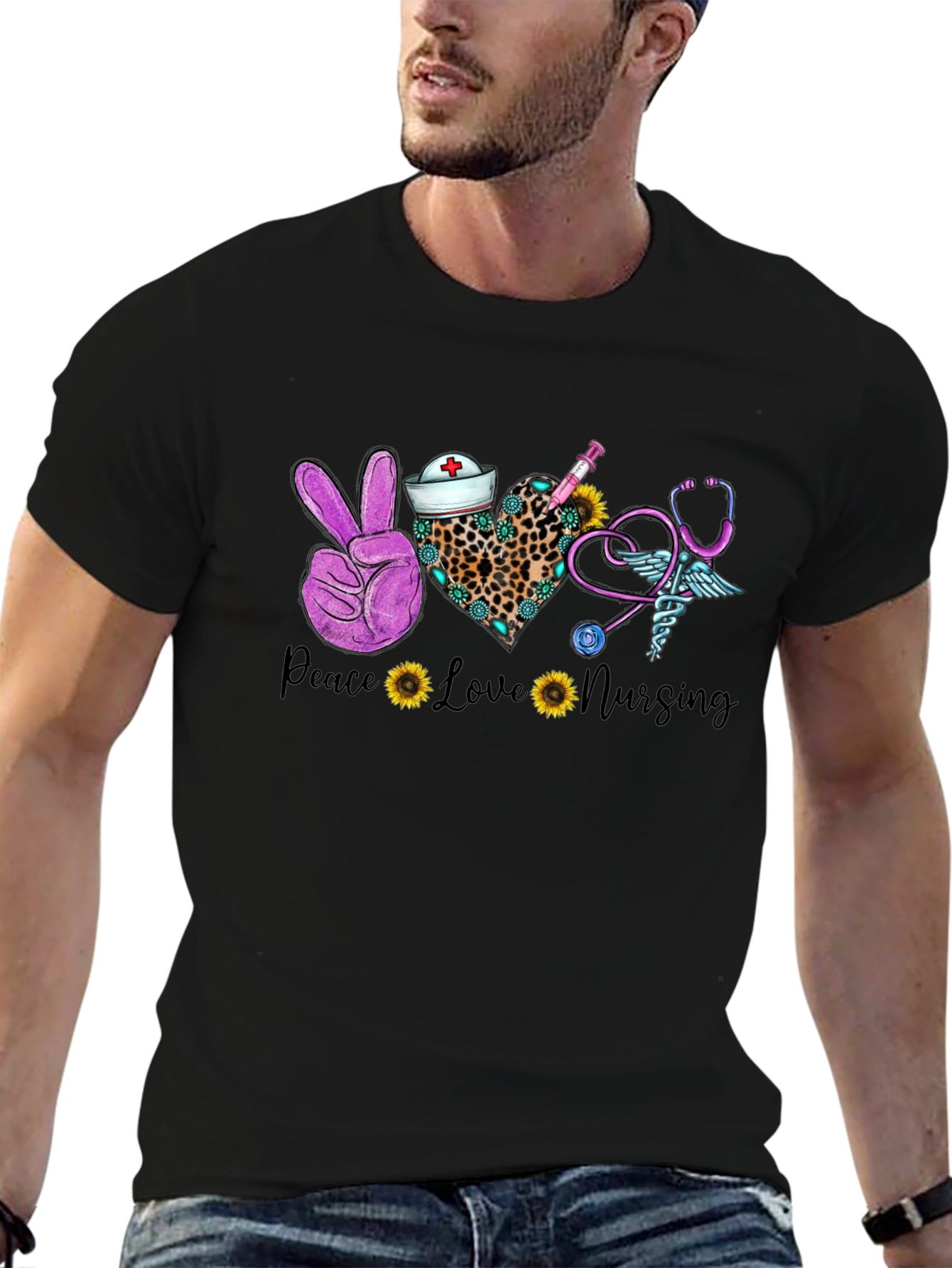 Peace Love Nursing T-Shirt - Nurse Appreciation Tee