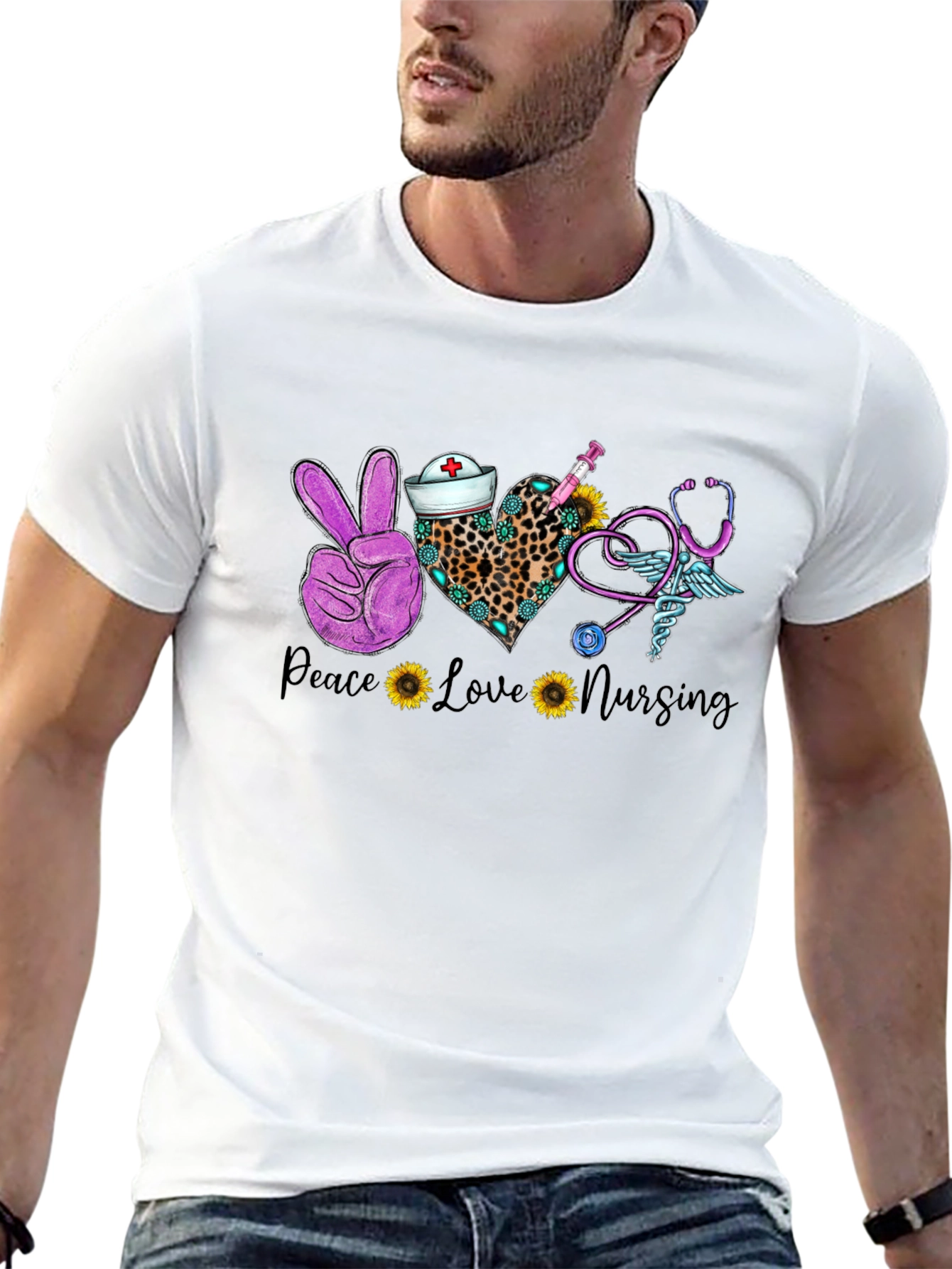 Peace Love Nursing T-Shirt - Nurse Appreciation Tee