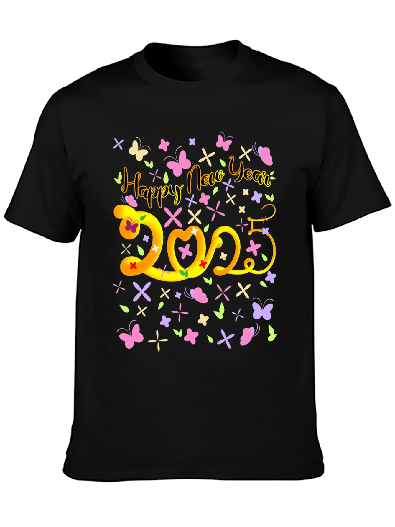 Happy New Year 2023 T-Shirt Butterfly Graphic Tee