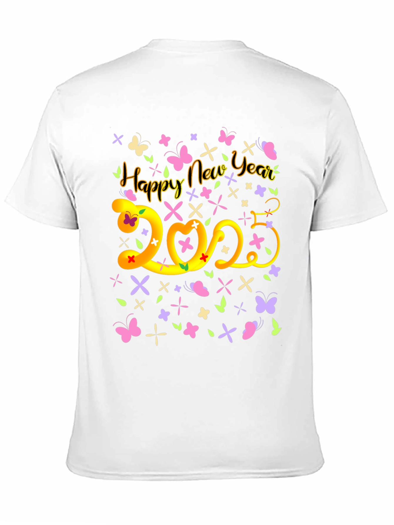 Happy New Year 2023 T-Shirt Butterfly Graphic Tee