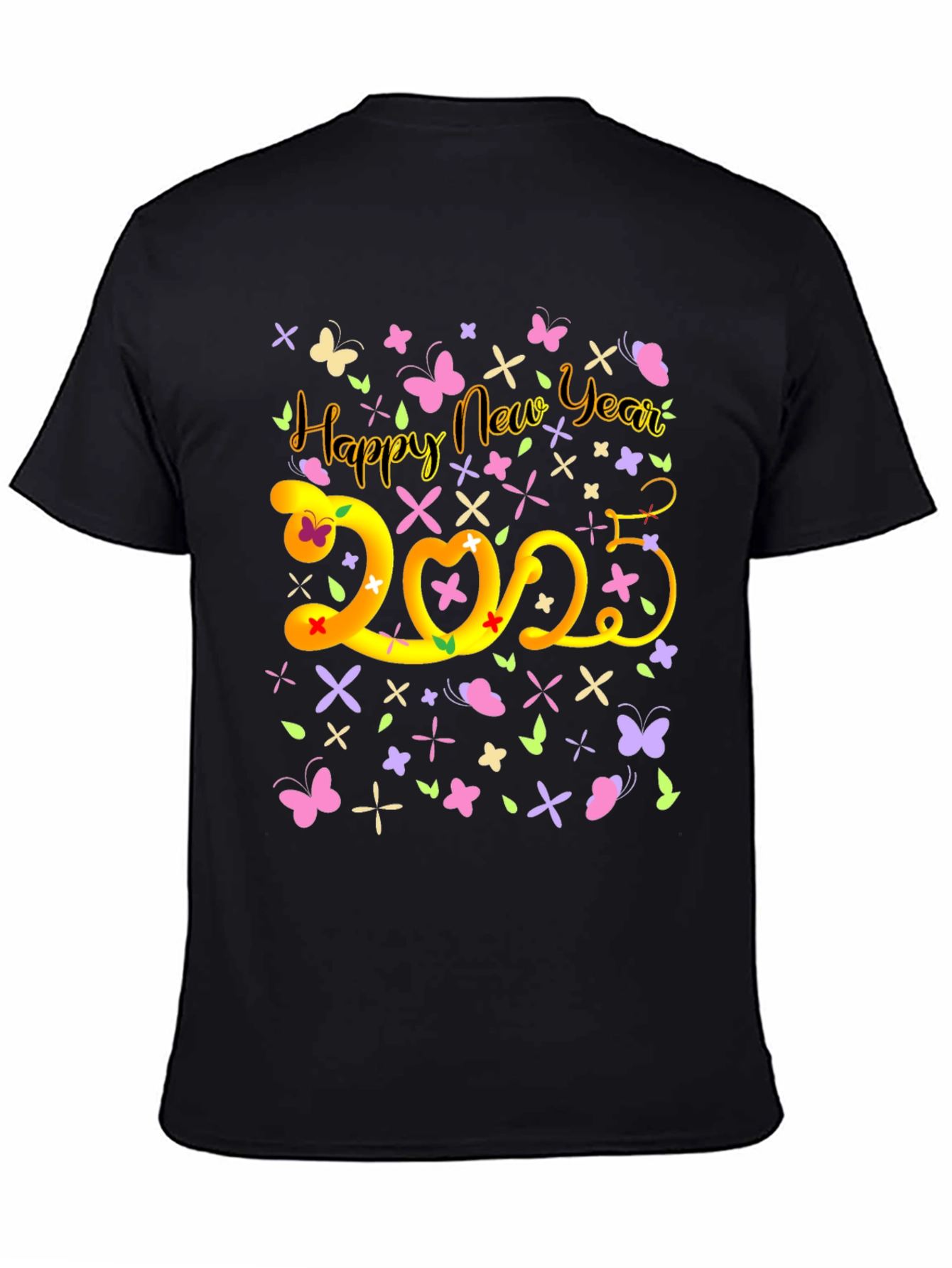 Happy New Year 2023 T-Shirt Butterfly Graphic Tee