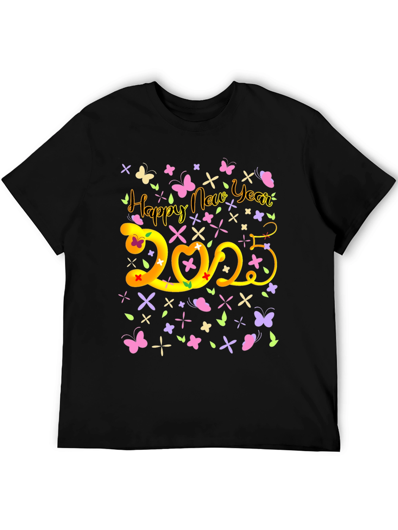 Happy New Year 2023 T-Shirt Butterfly Graphic Tee