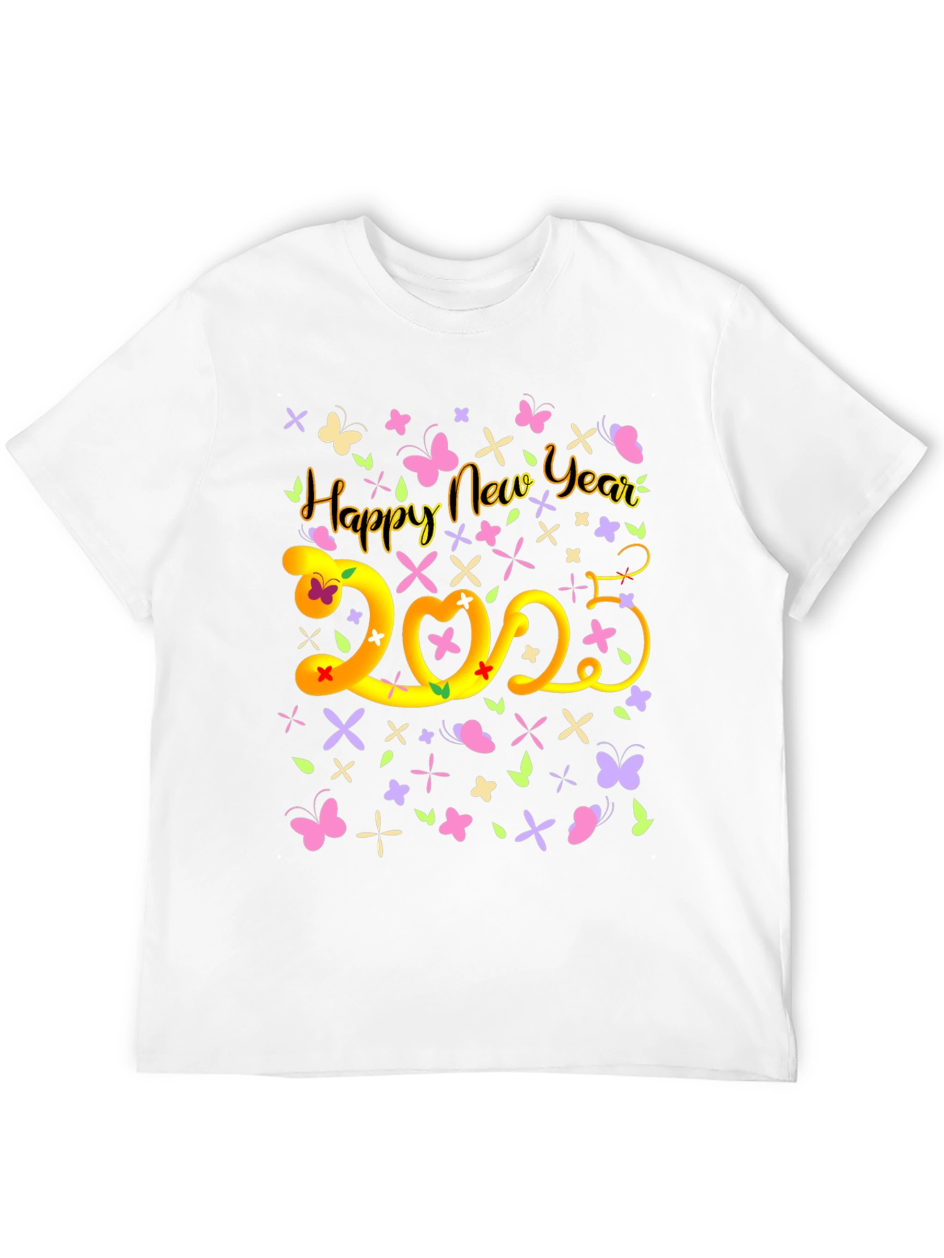 Happy New Year 2023 T-Shirt Butterfly Graphic Tee