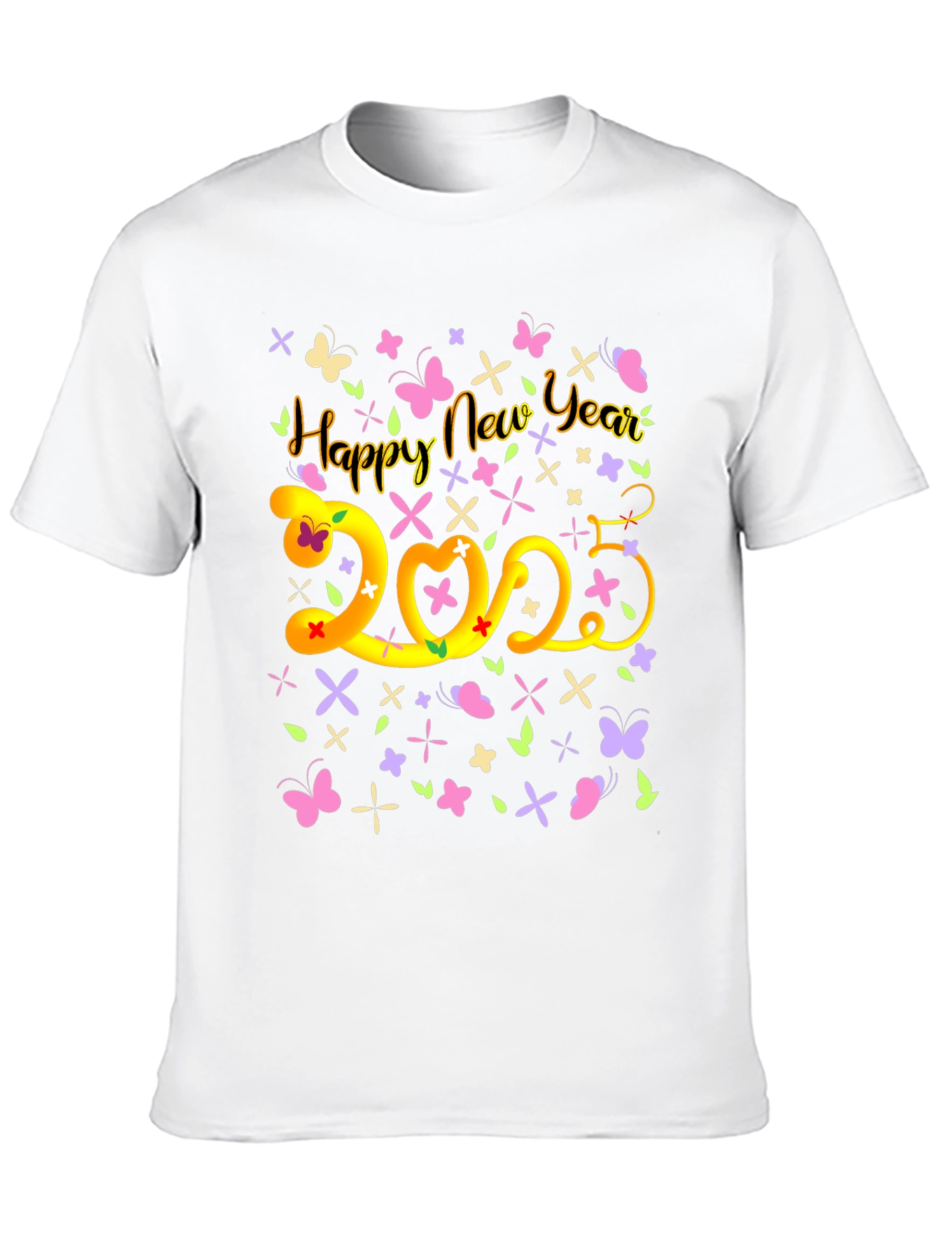 Happy New Year 2023 T-Shirt Butterfly Graphic Tee