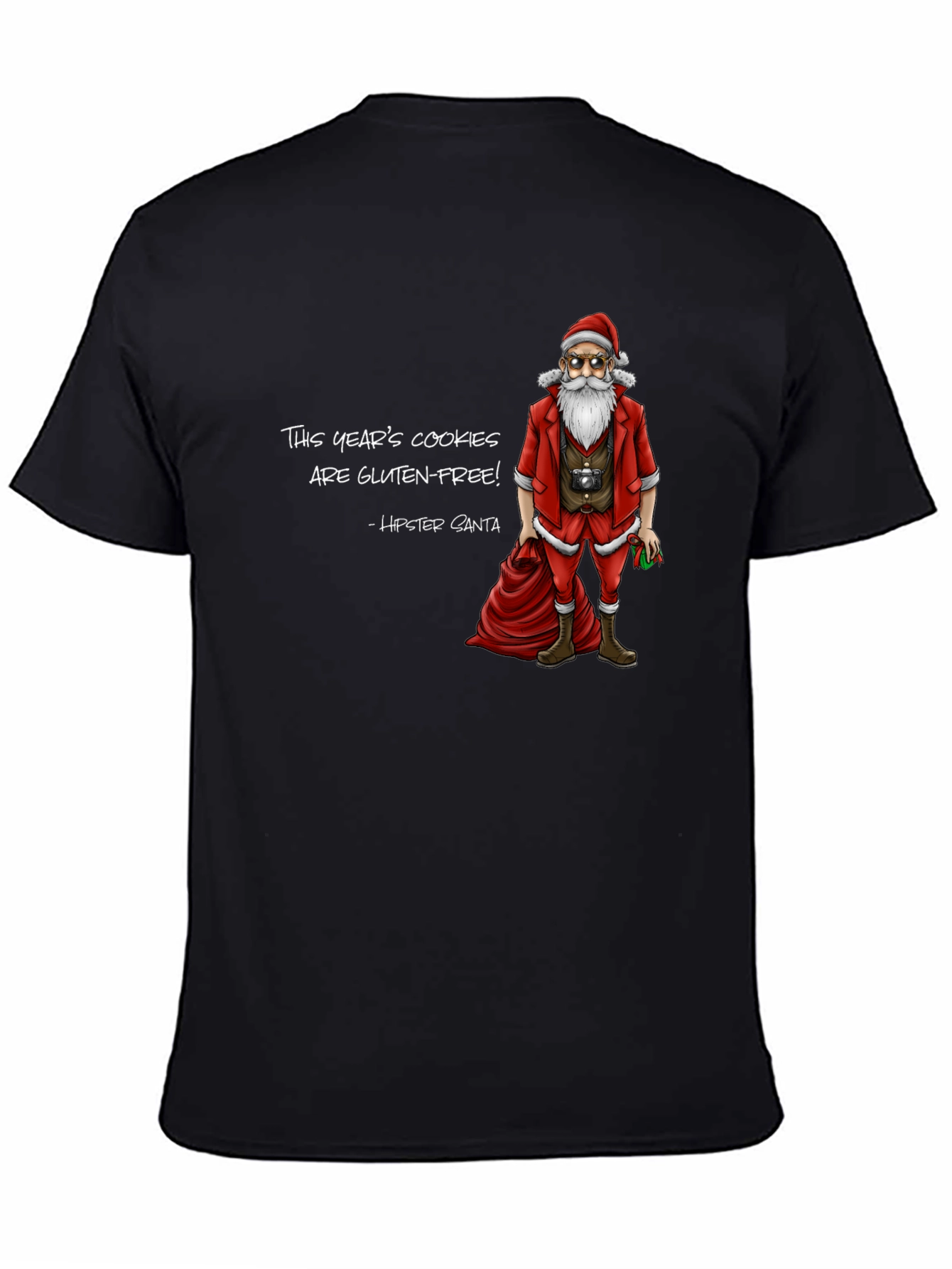 Hipster Santa Gluten-Free Cookies T-Shirt