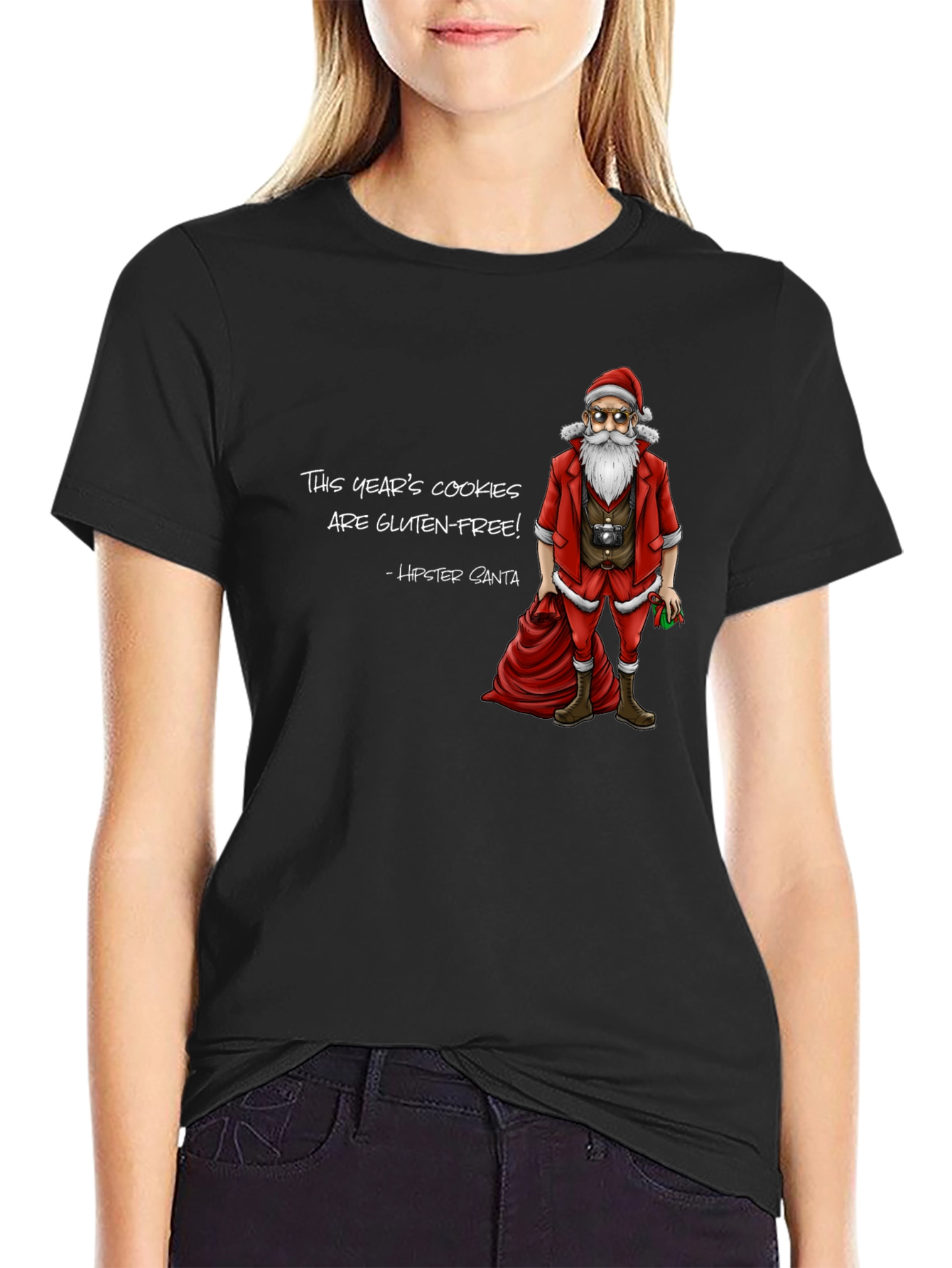 Hipster Santa Gluten-Free Cookies T-Shirt