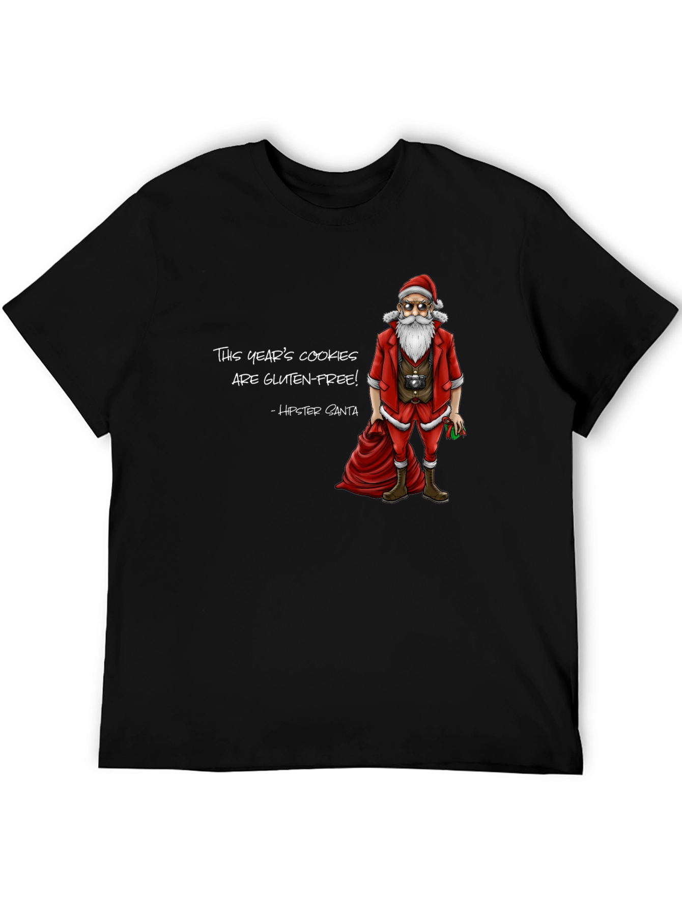 Hipster Santa Gluten-Free Cookies T-Shirt