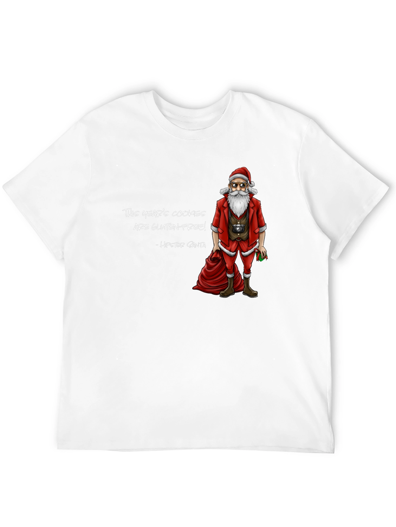 Hipster Santa Gluten-Free Cookies T-Shirt