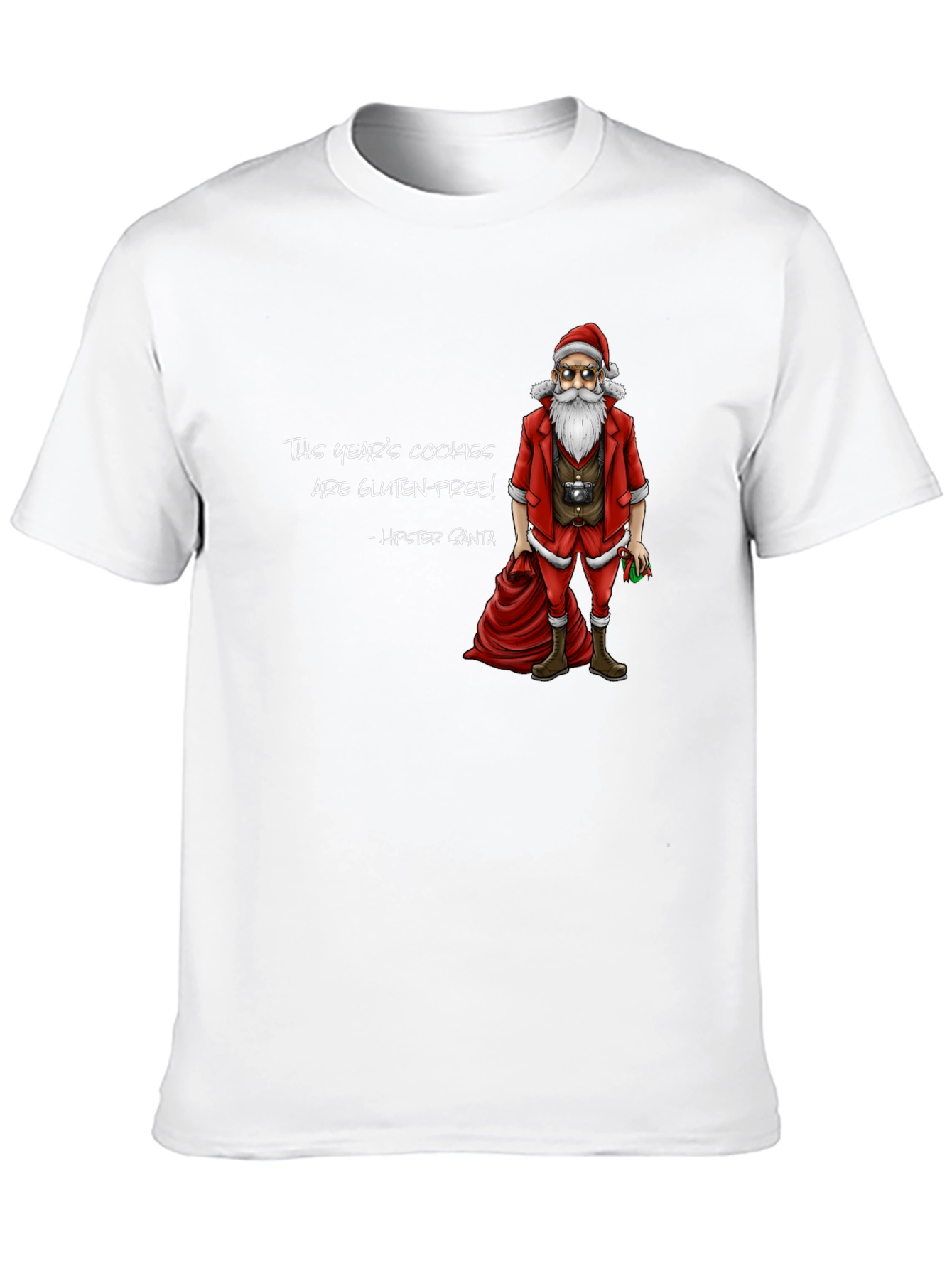 Hipster Santa Gluten-Free Cookies T-Shirt