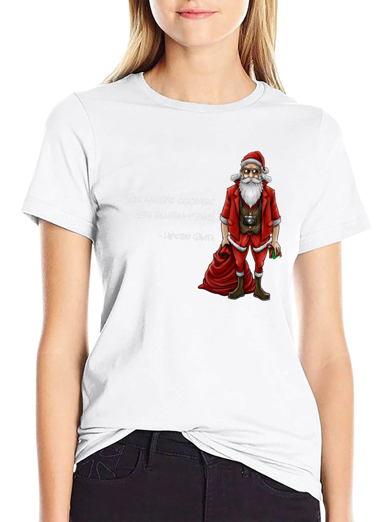 Hipster Santa Gluten-Free Cookies T-Shirt