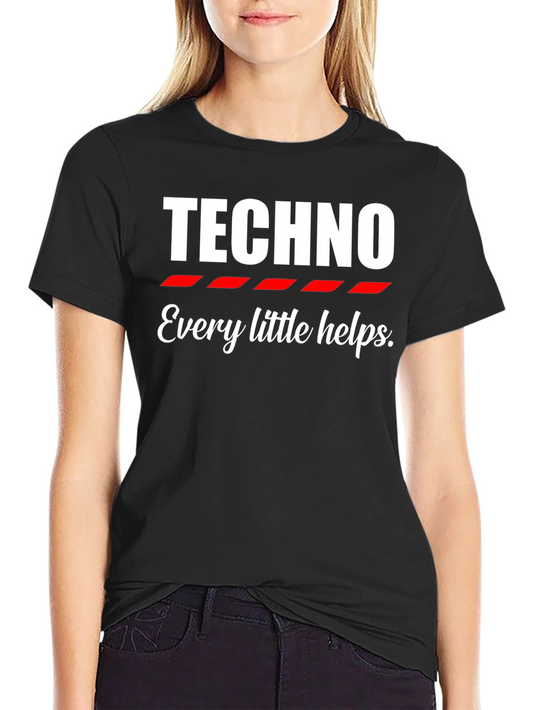 Techno Every Little Helps Black Graphic Tee