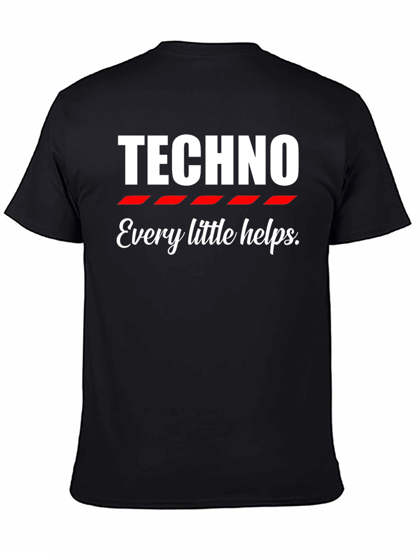 Techno Every Little Helps Black Graphic Tee