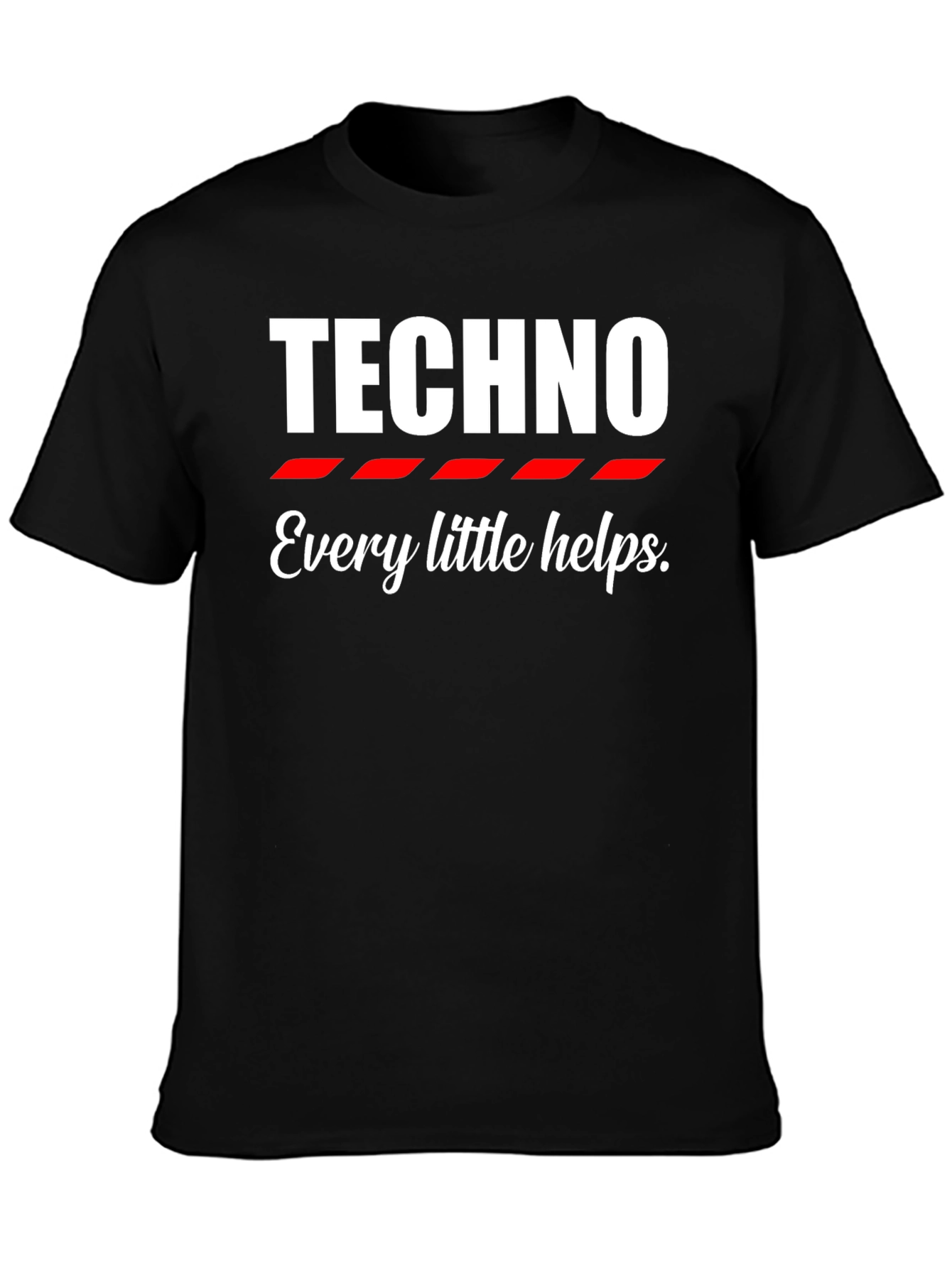 Techno Every Little Helps Black Graphic Tee