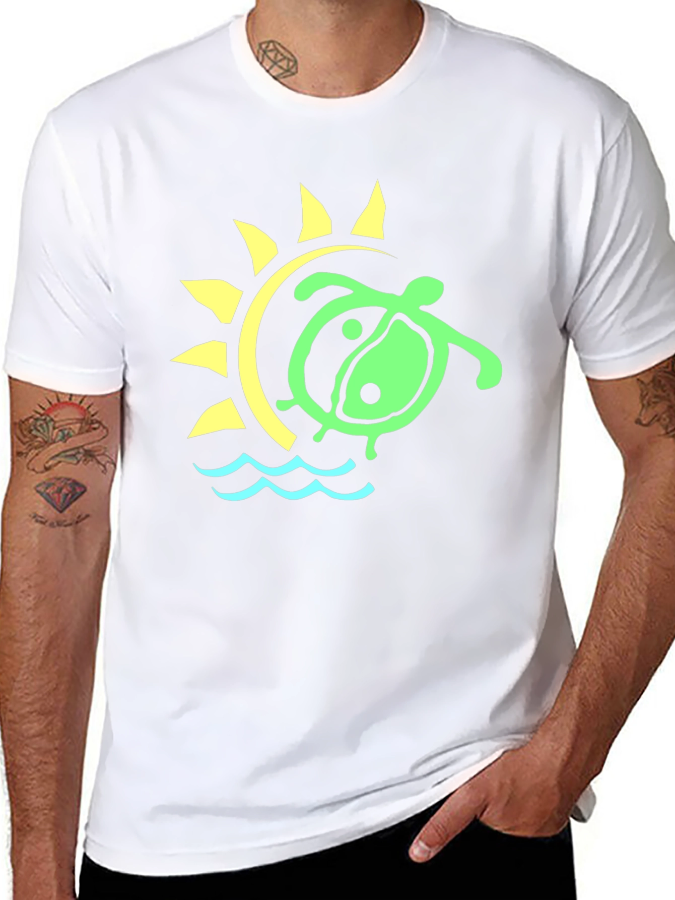 Turtle Sun Graphic Tee - Casual Style